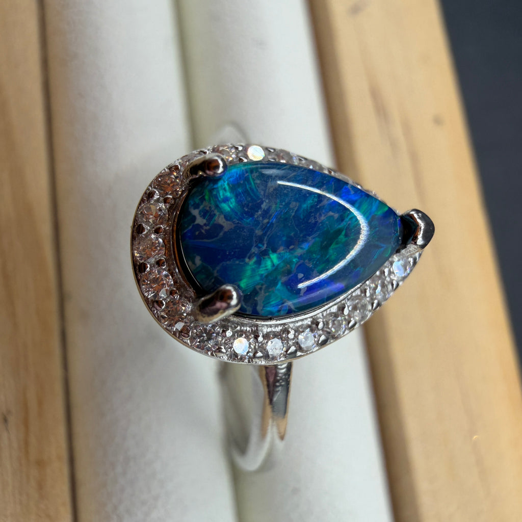 Australian Opal S925 Adjustable Ring