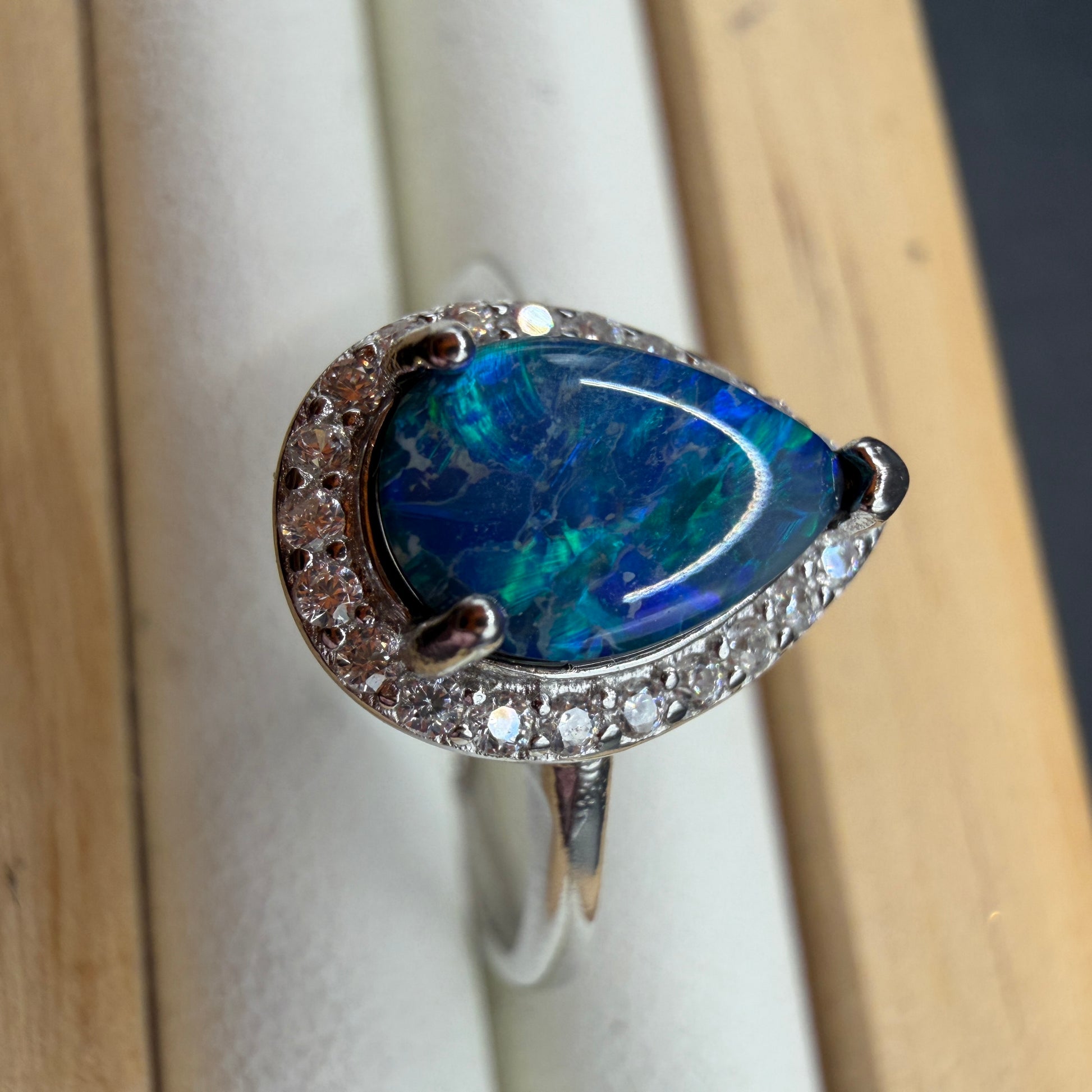 Australian Opal S925 Adjustable Ring