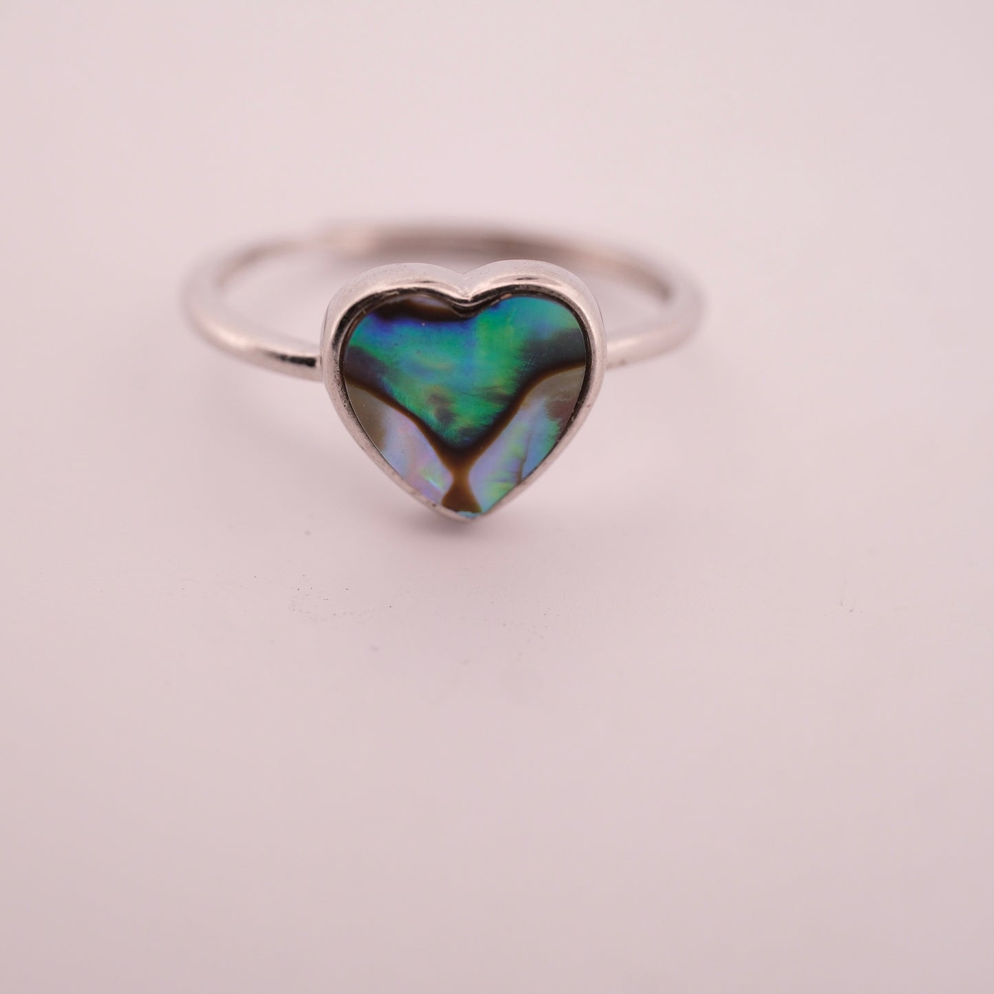 Heart Abalone Shell S925 Adjustable Ring