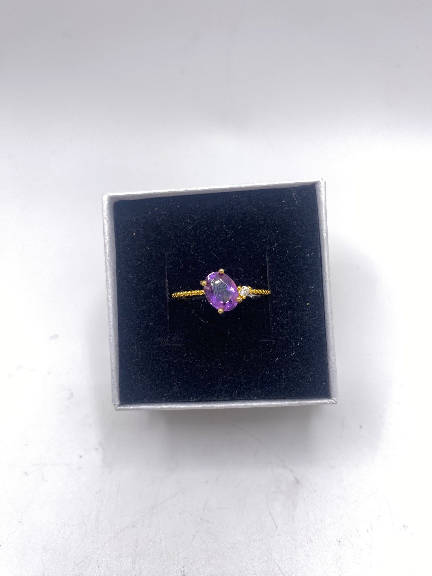 Amethyst Ring Gold Coated S925