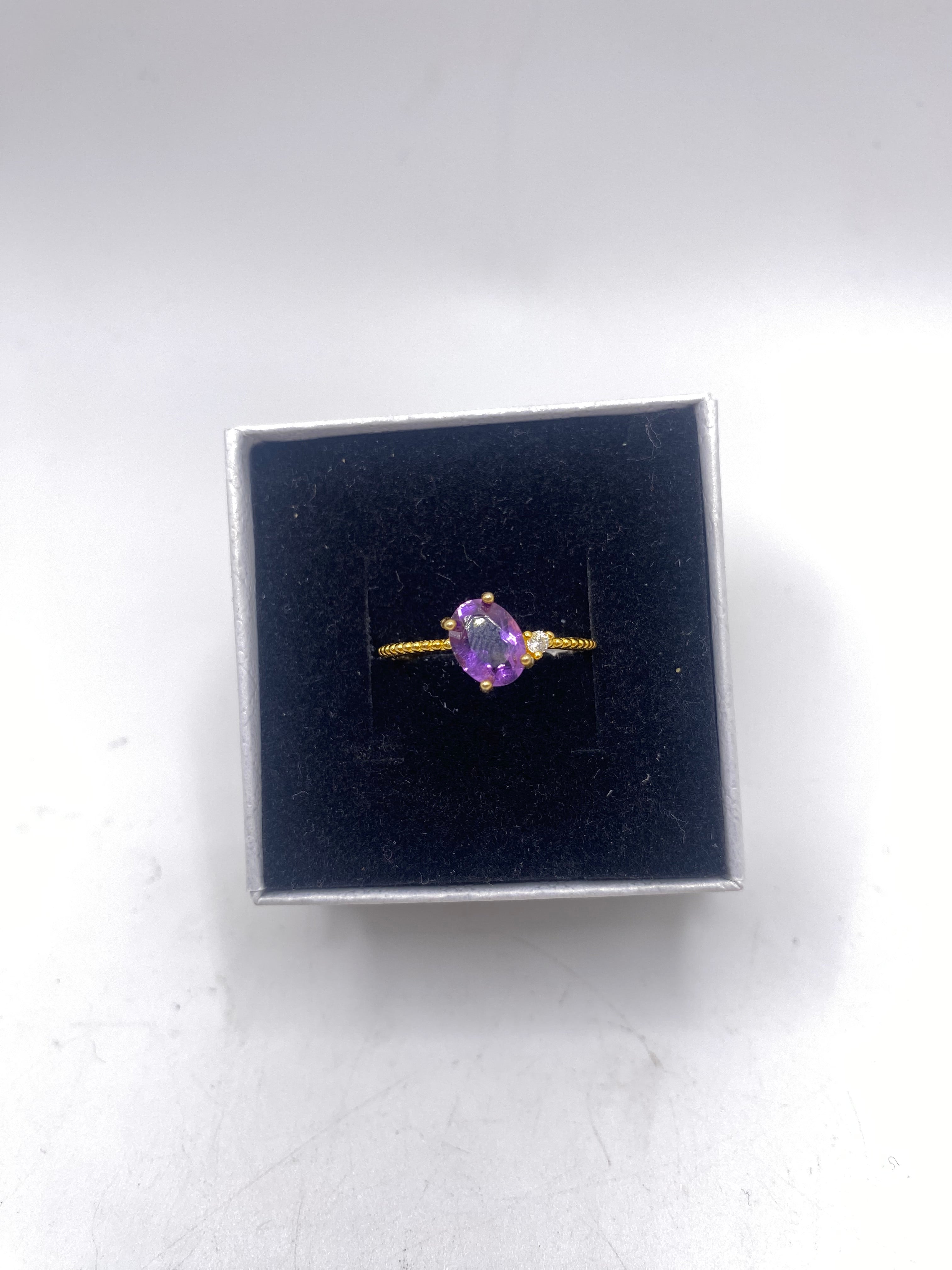 Amethyst Ring Gold Coated S925