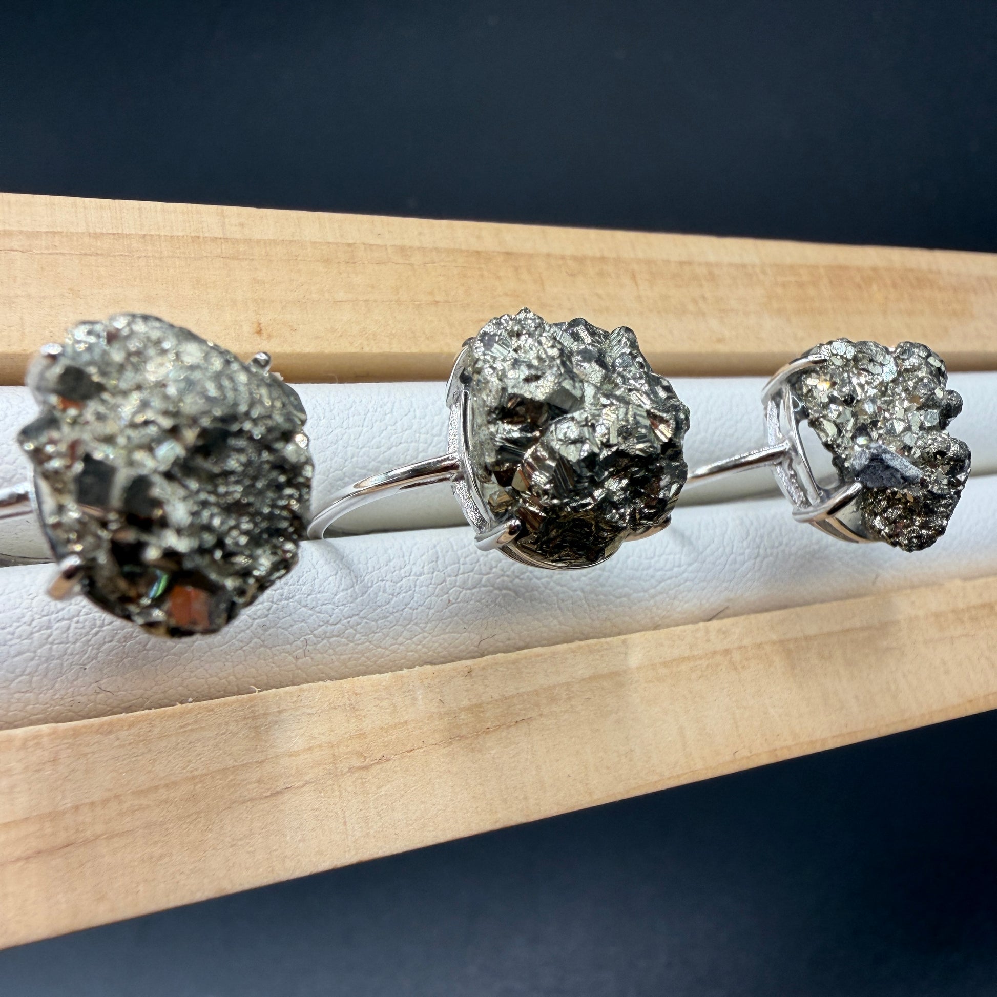 Pyrite S925 Adjustable Ring