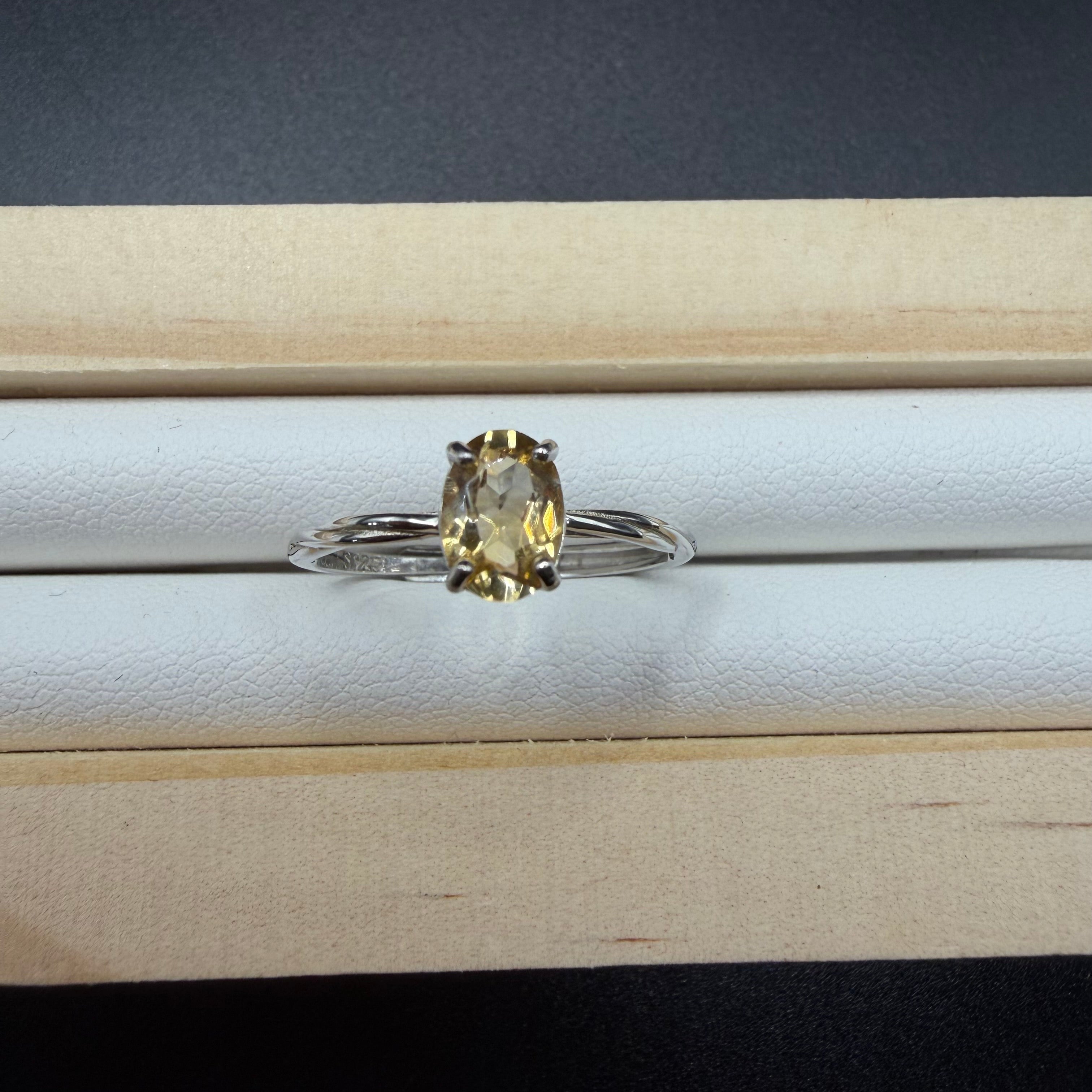 Citrine S925 Adjustable Ring