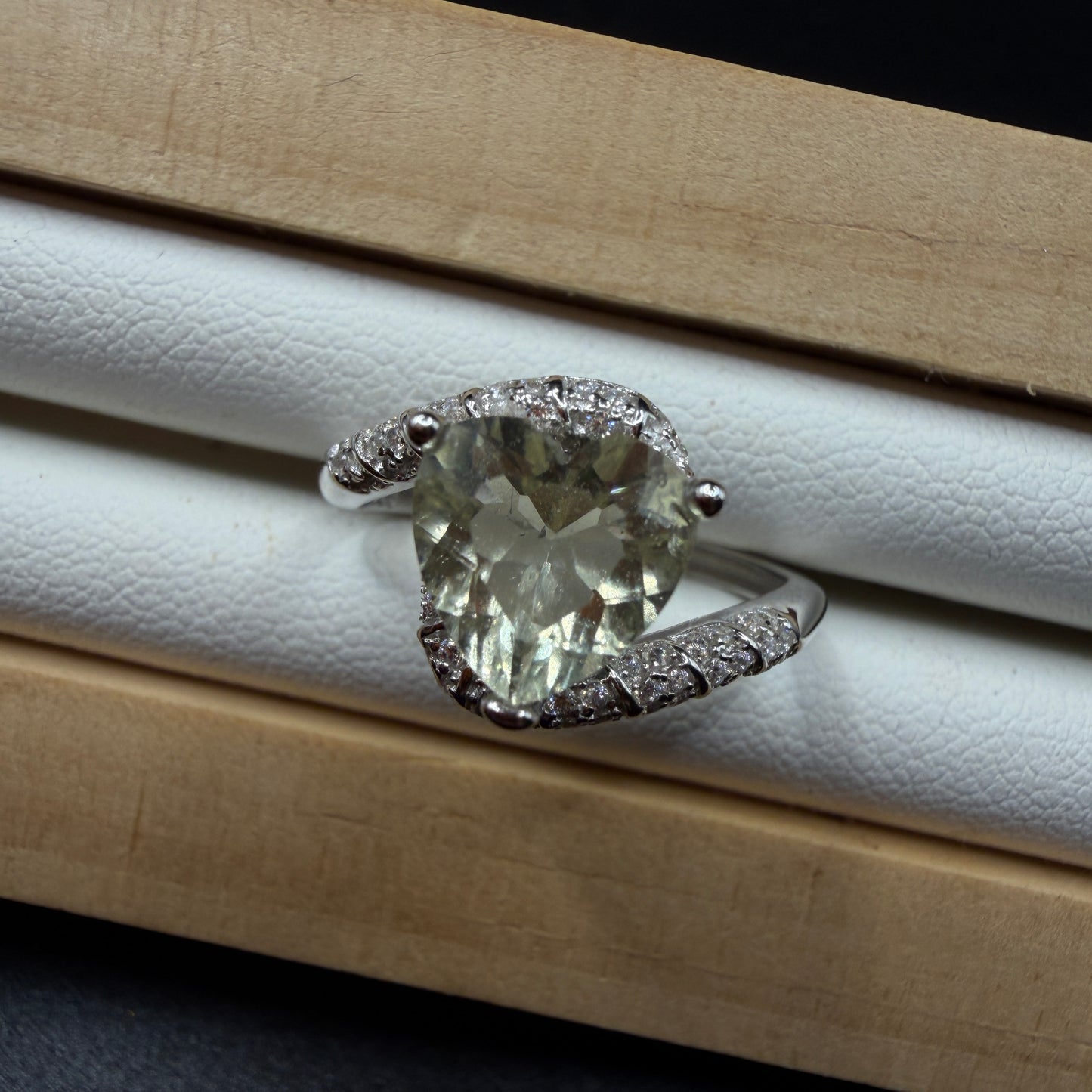 Libyan Desert Glass S925 Certified Adjustable Ring