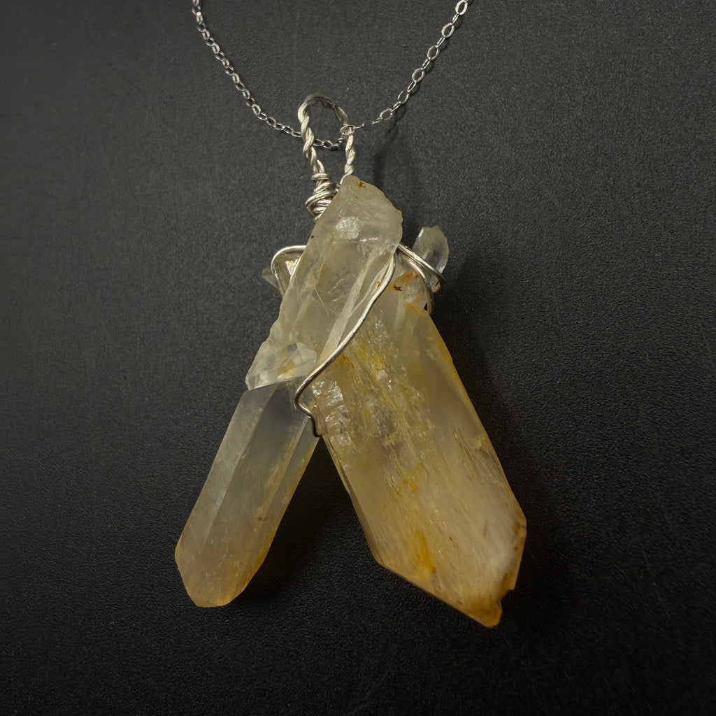 Columbian Mango Quartz S925 Handmade Necklace