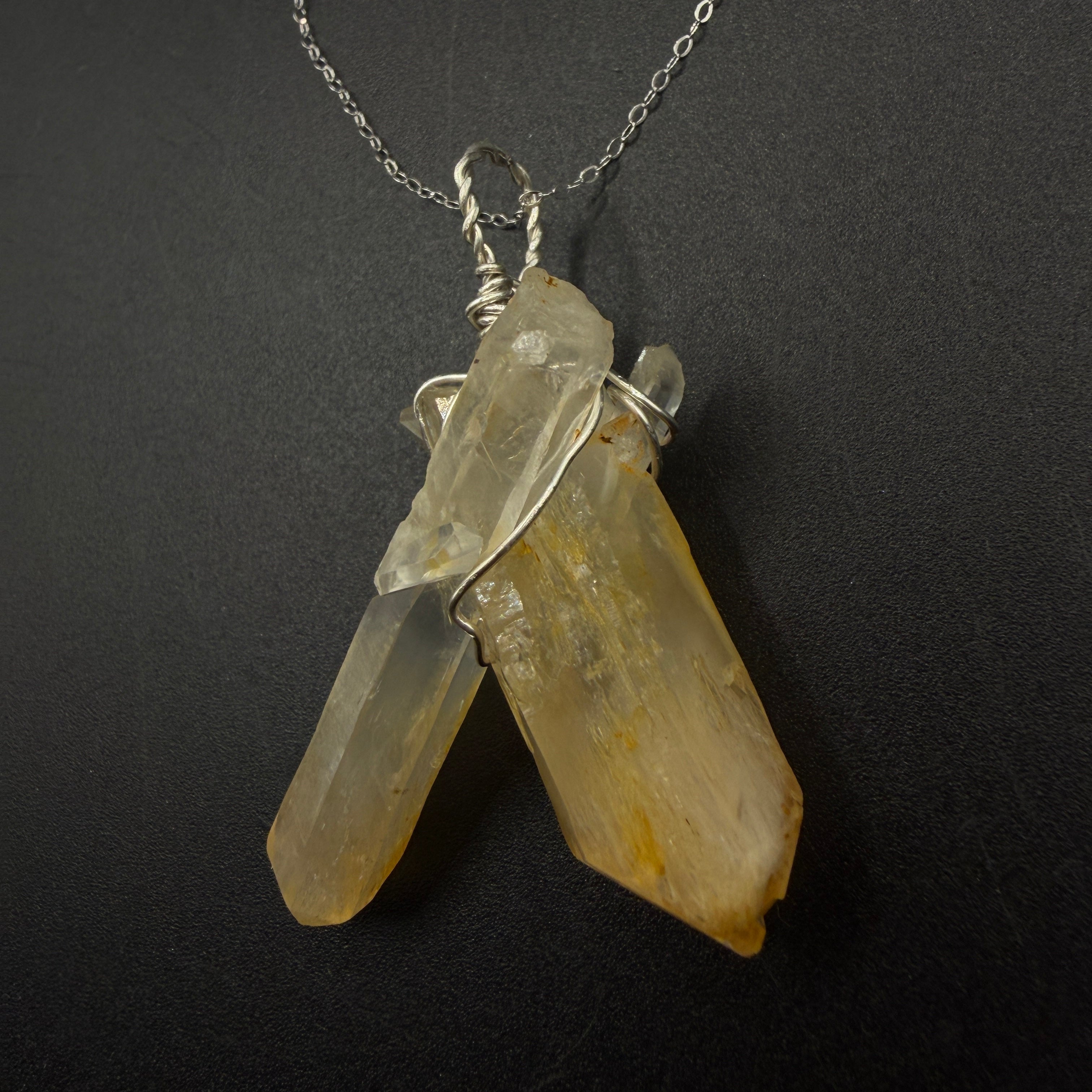 Columbian Mango Quartz S925 Handmade Necklace
