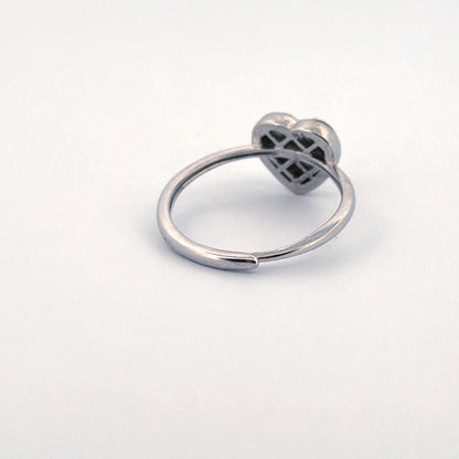 Abalone Shell Heart S925 Adjustable Ring