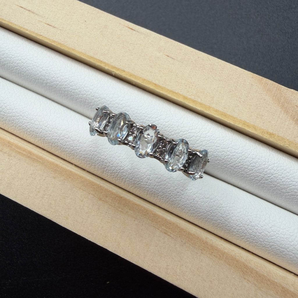 Aquamarine S925 Adjustable Ring