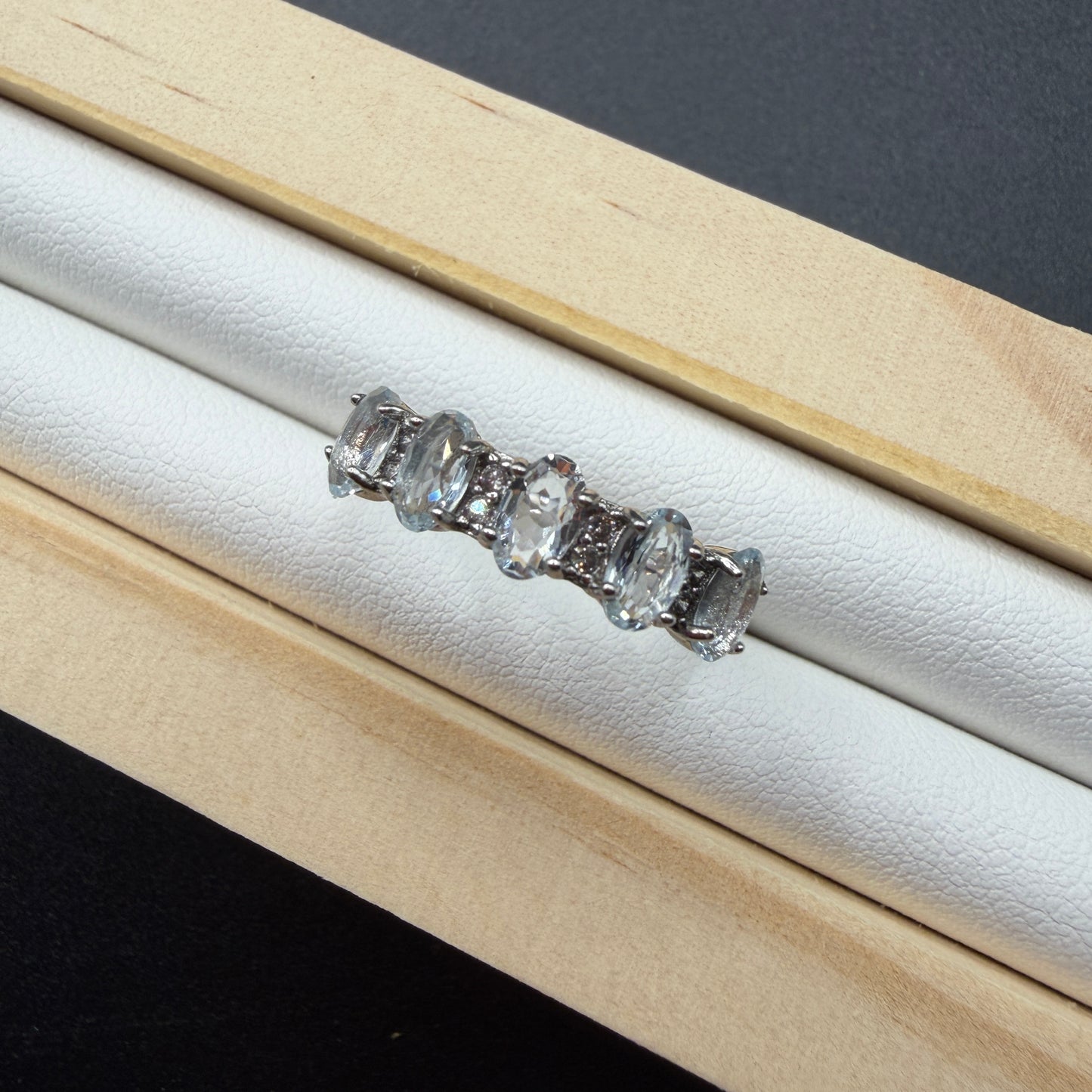 Aquamarine S925 Adjustable Ring