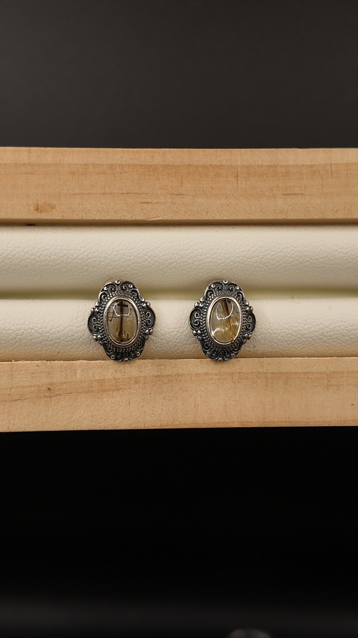 Golden Rutile S925 Earrings