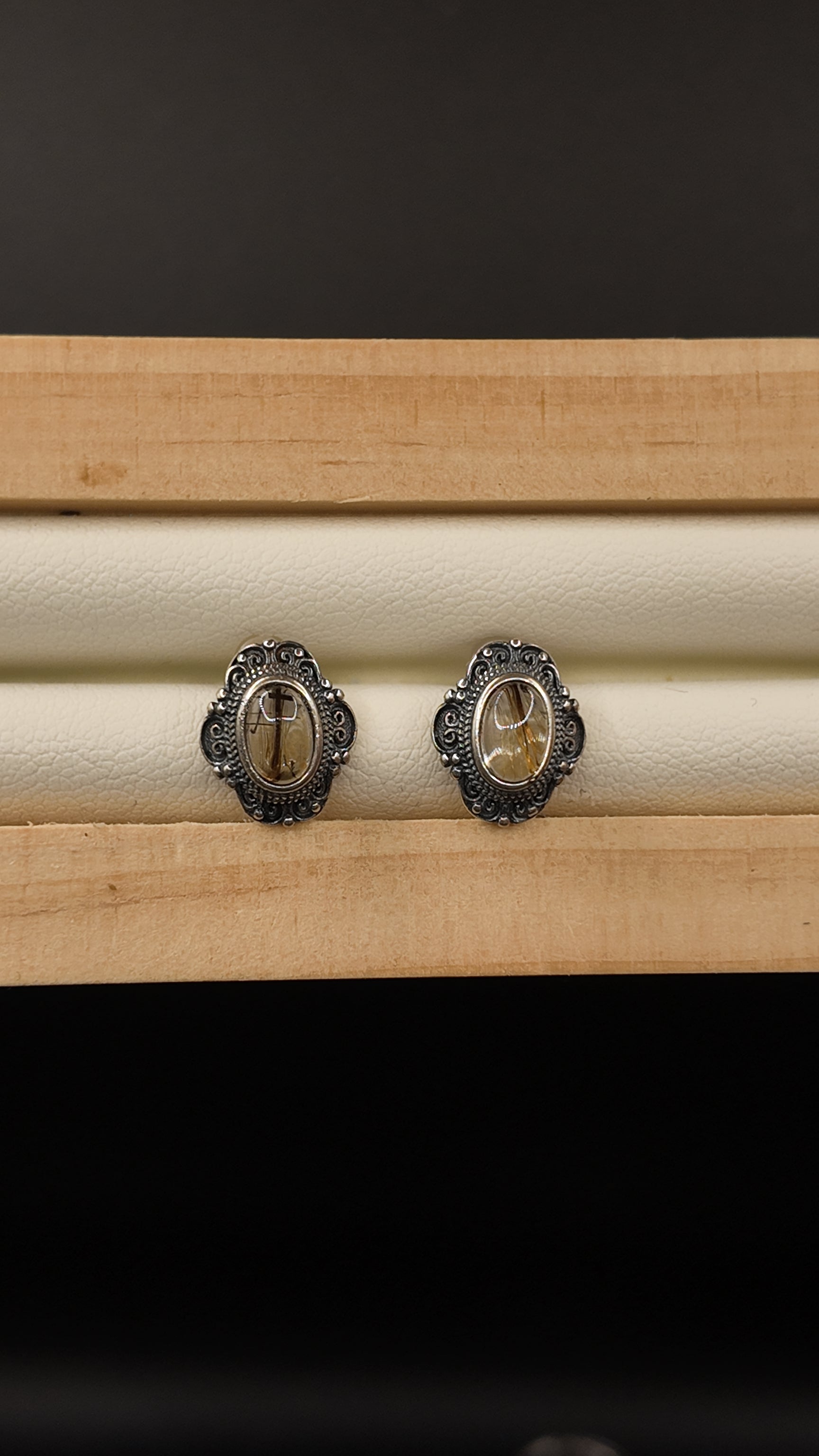 Golden Rutile S925 Earrings