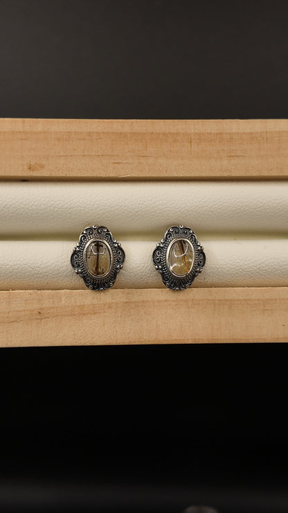 Golden Rutile S925 Earrings