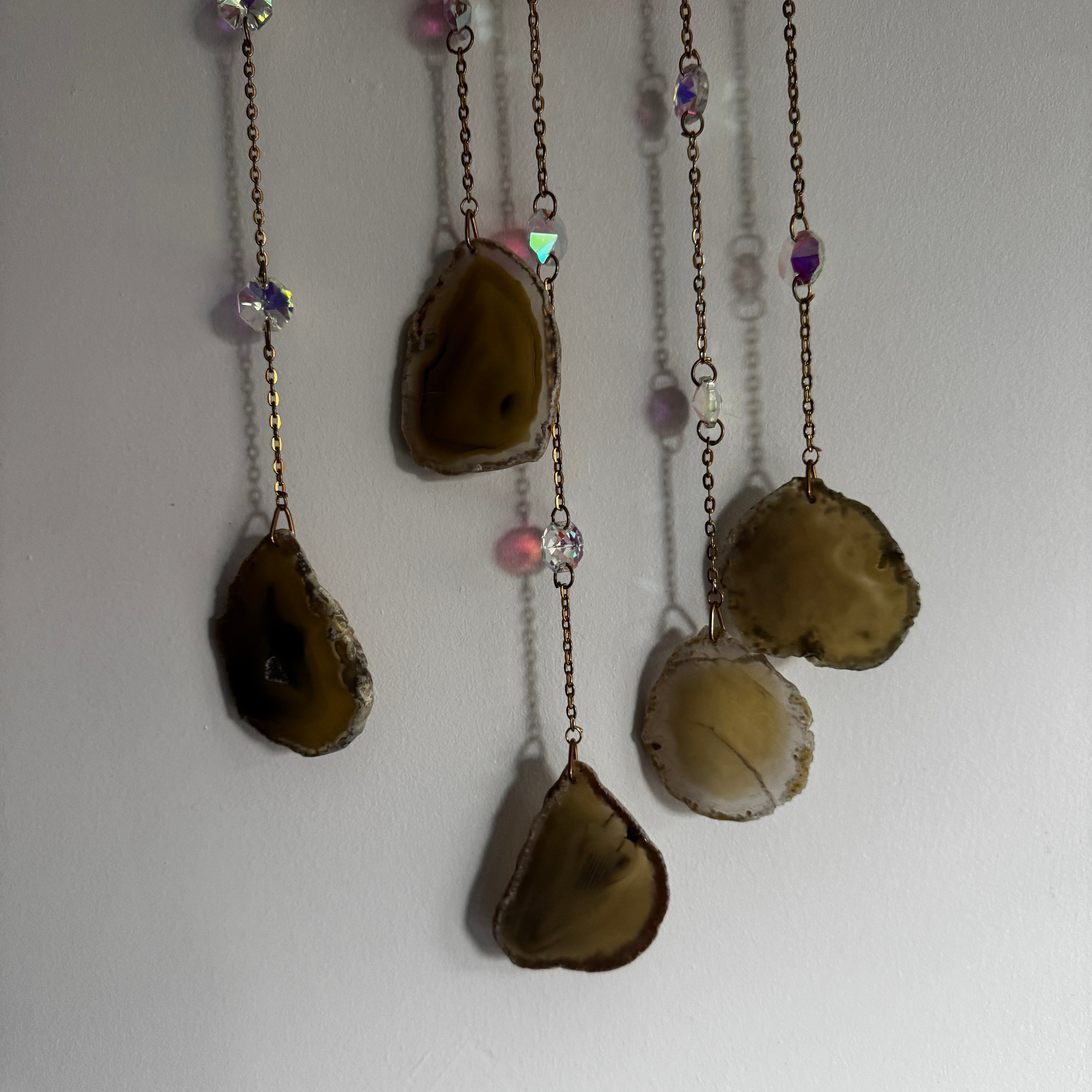 Citrine and Agate Slice Suncatcher