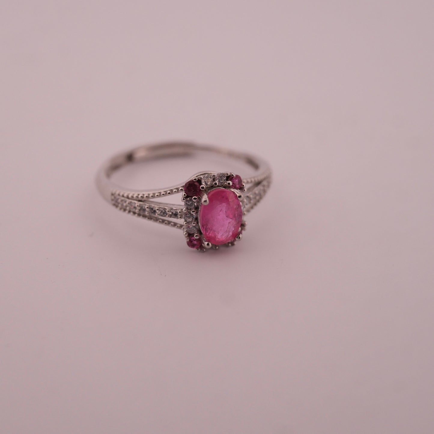 Pink Topaz S925 Adjustable Ring