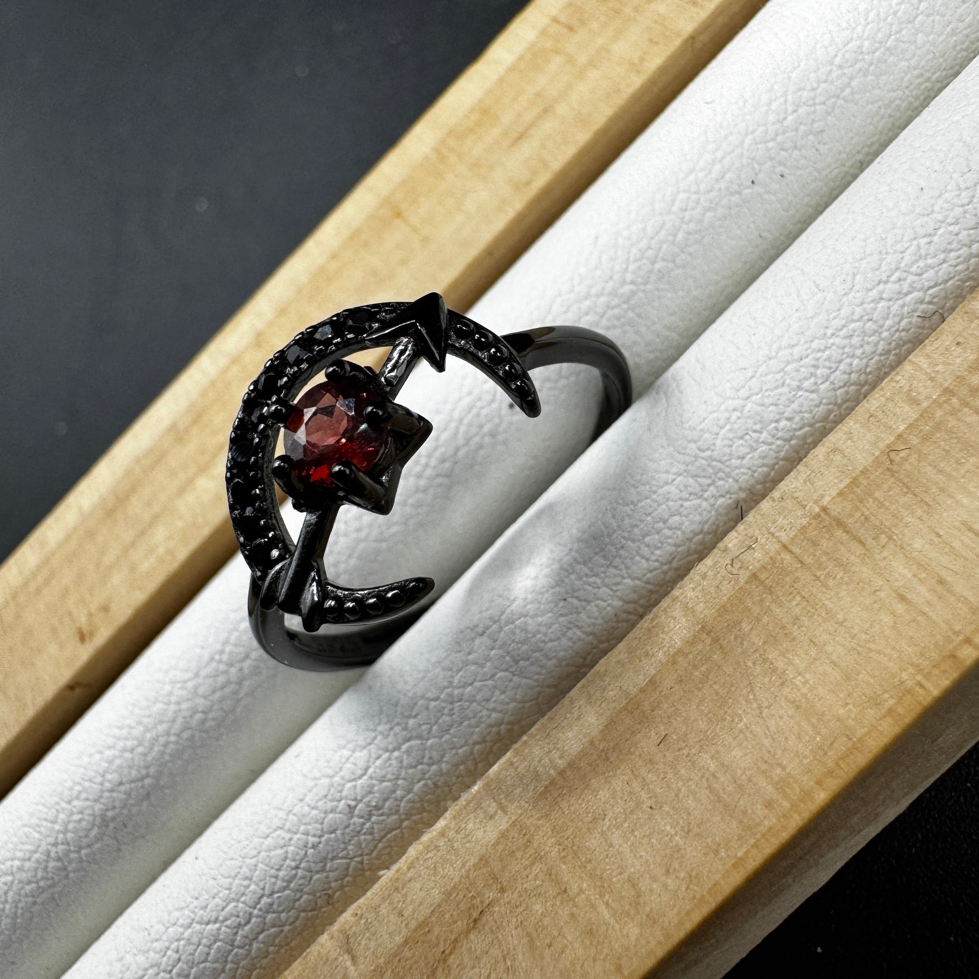 Garnet Moon S925 Halloween Ring