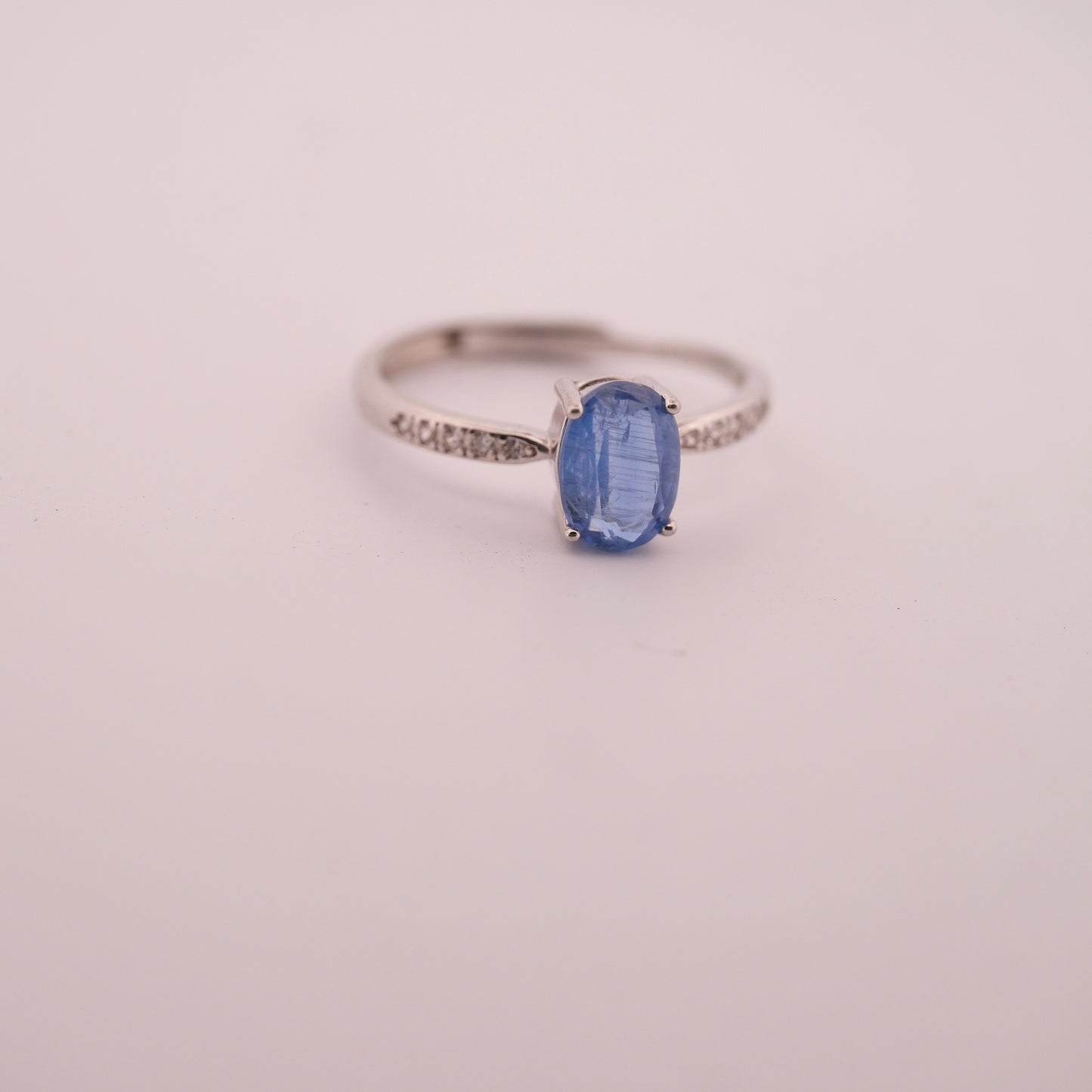 High Grade Kyanite S925 Adjustable Ring