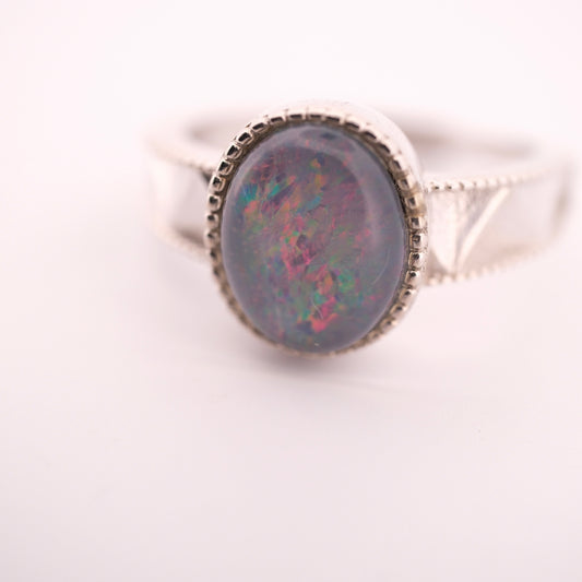 Australian Opal S925 Adjustable Ring