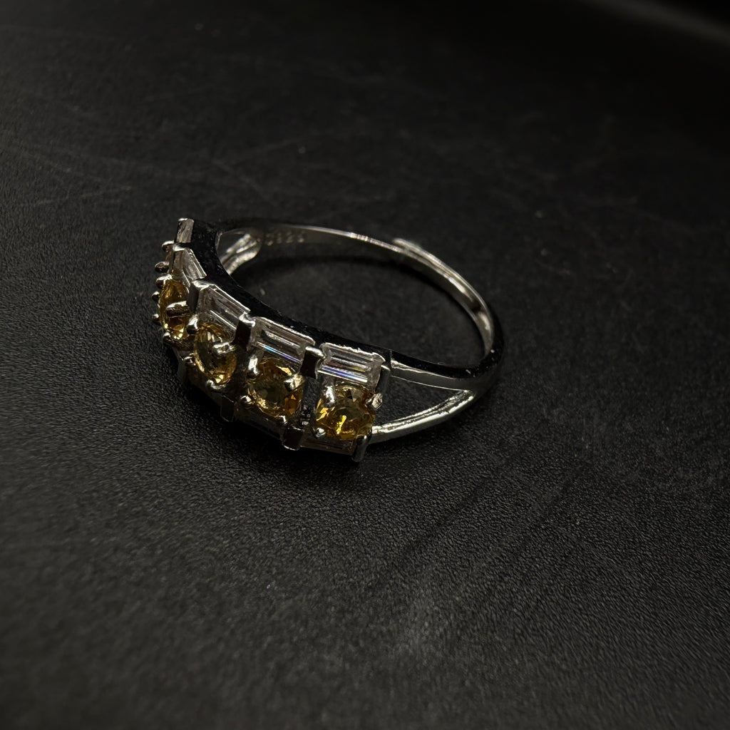 Citrine Band S925 Adjustable Ring