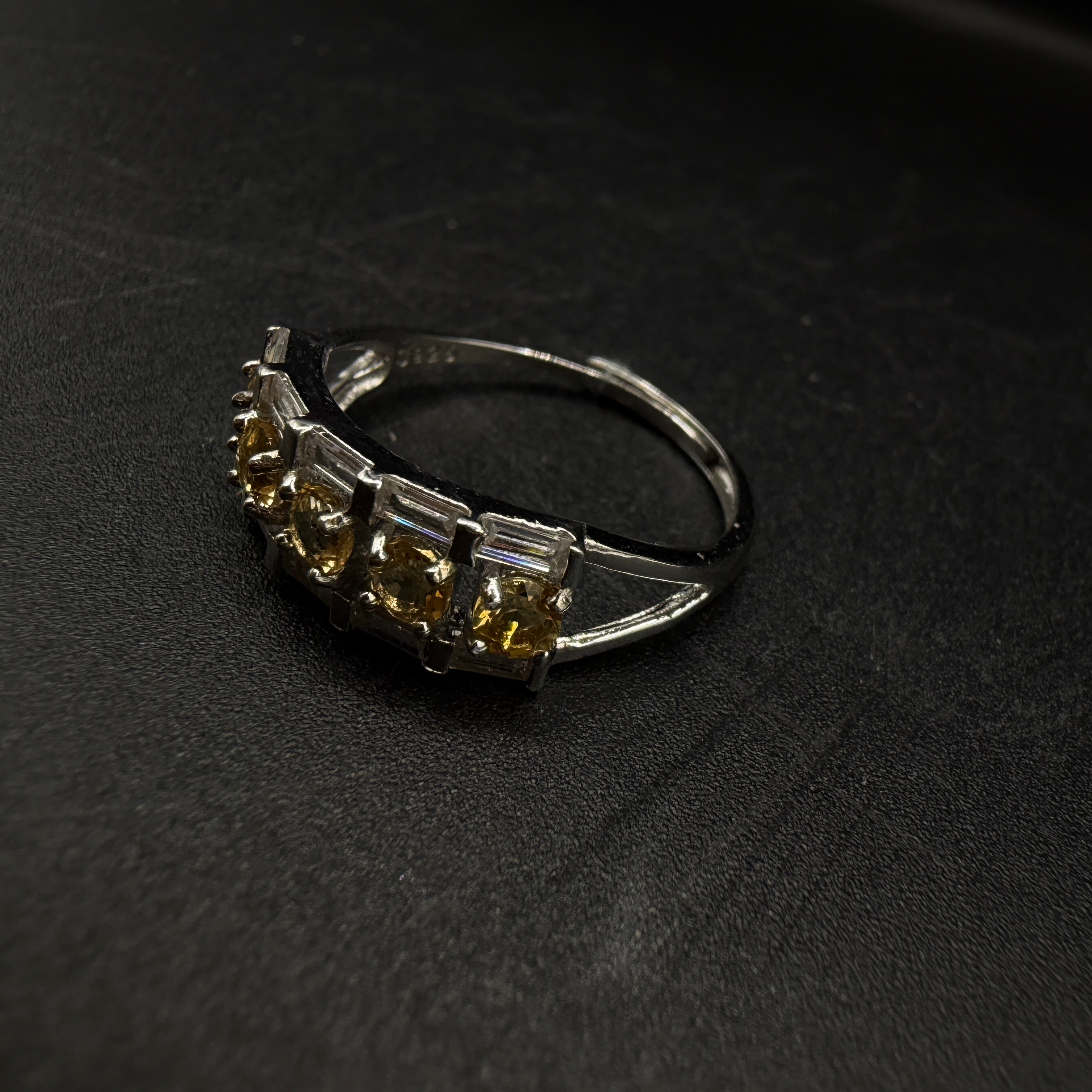 Citrine Band S925 Adjustable Ring