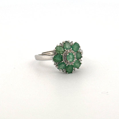 Emerald S925 Certified Adjustable Ring