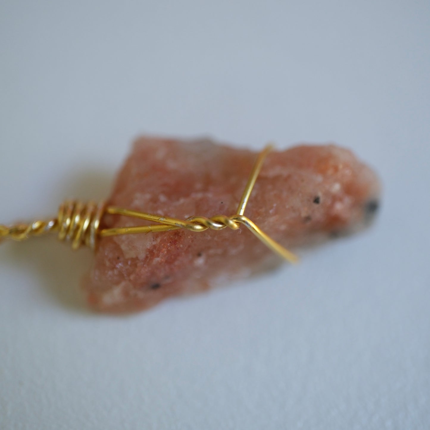 Sunstone Raw Handmade Gold Necklace on S925 Chain