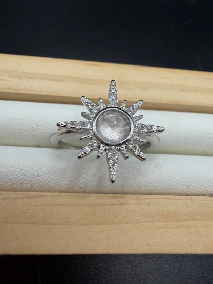 Rose Quartz S925 Adjustable Ring