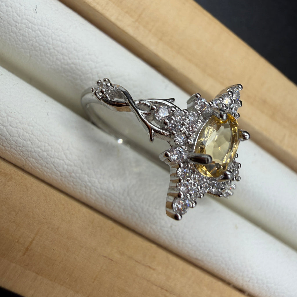 Citrine Star S925 Adjustable Ring