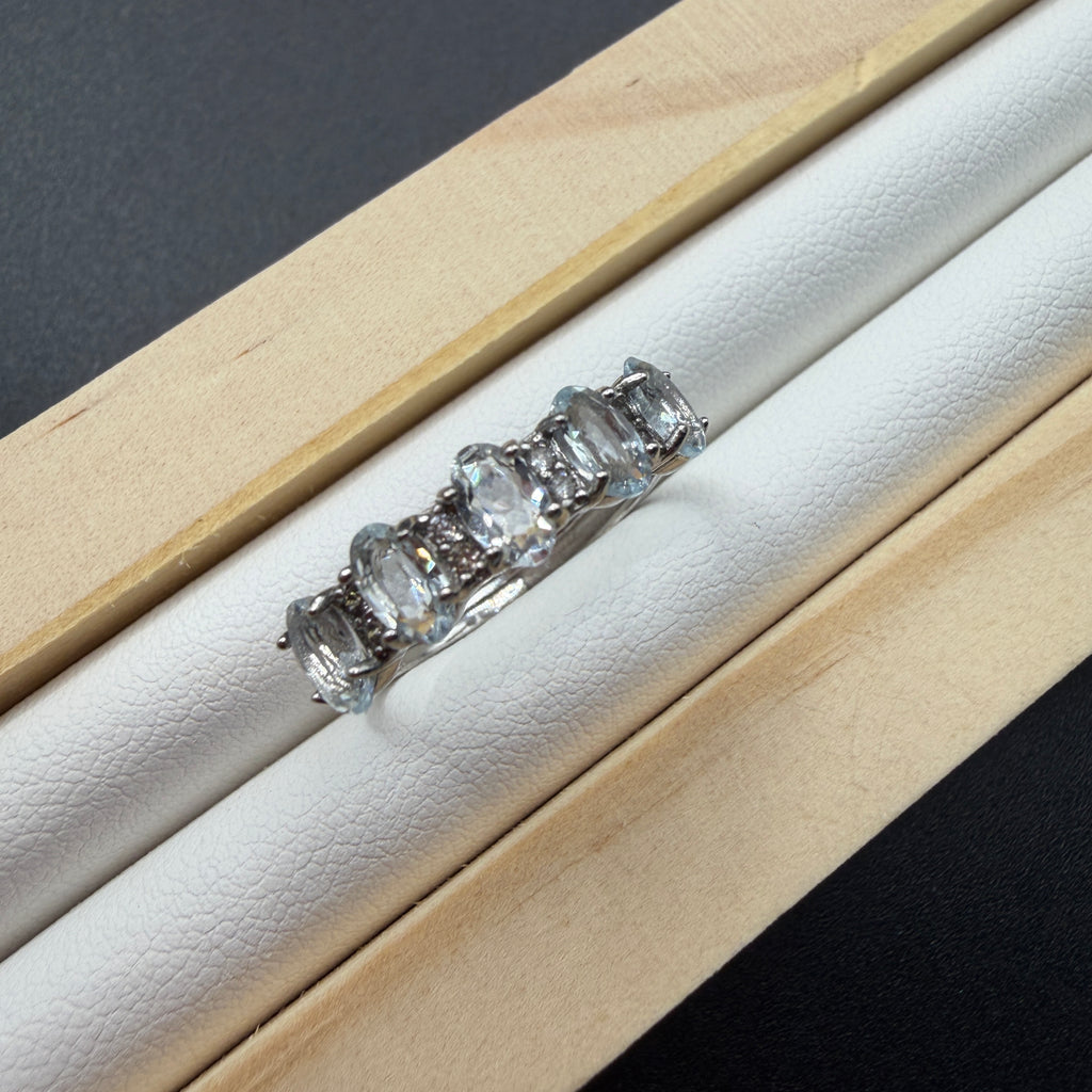 Aquamarine S925 Adjustable Ring