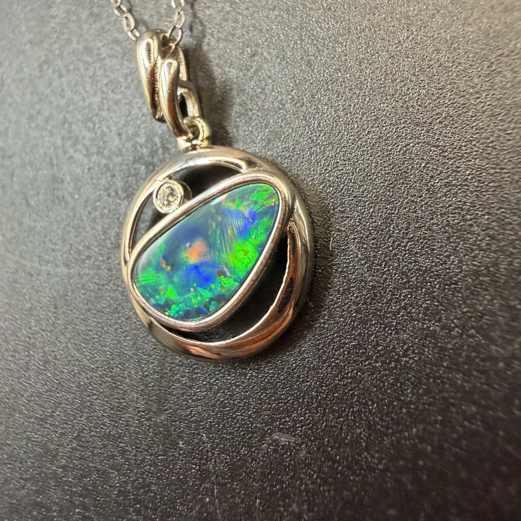 Queensland Boulder Opal S925 Necklace Super Quality