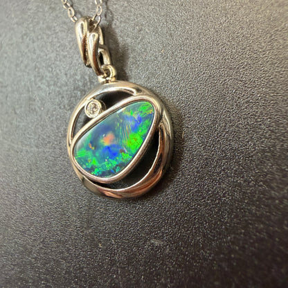 Queensland Boulder Opal S925 Necklace Super Quality