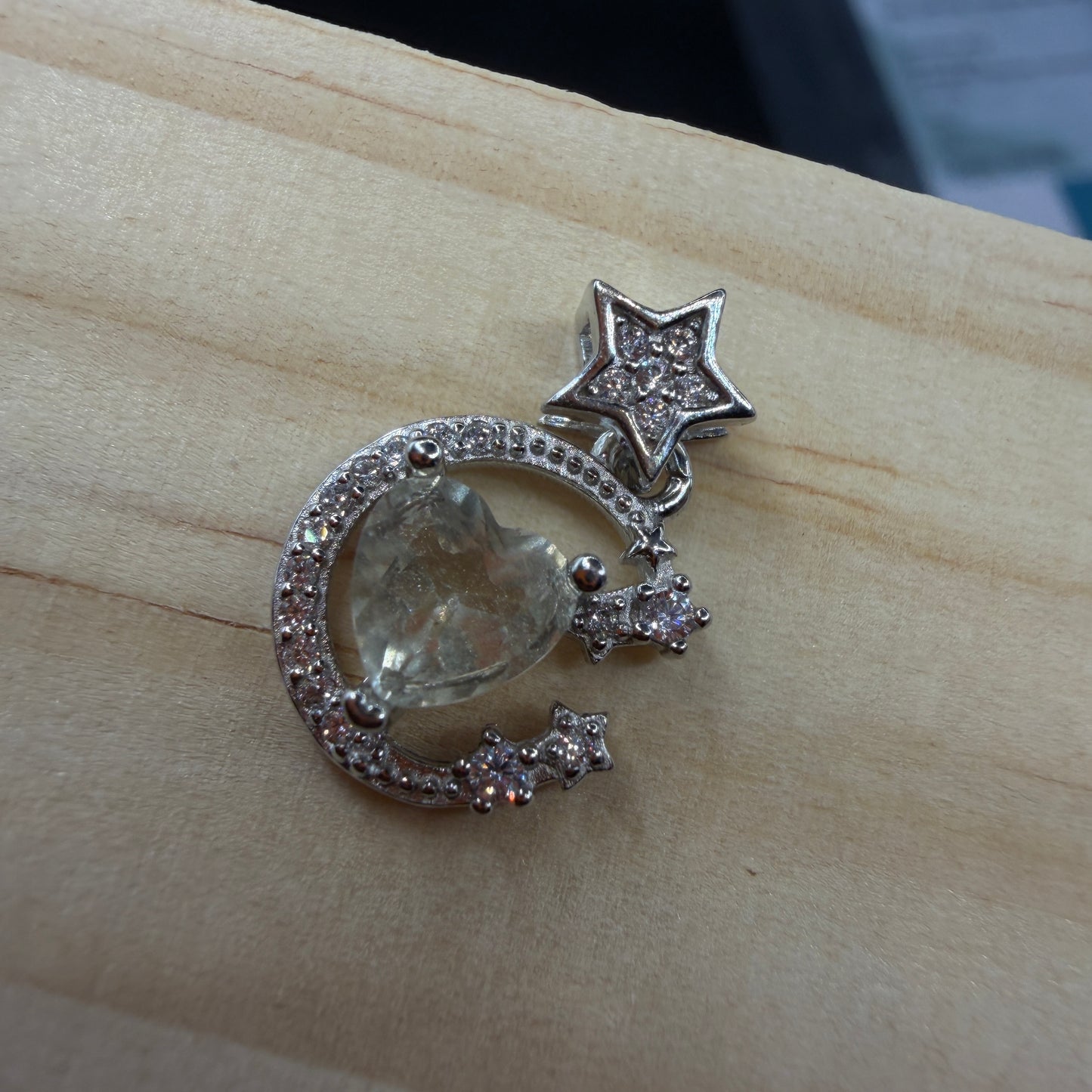Libyan Desert Glass Moon and Star S925 Certified Necklace