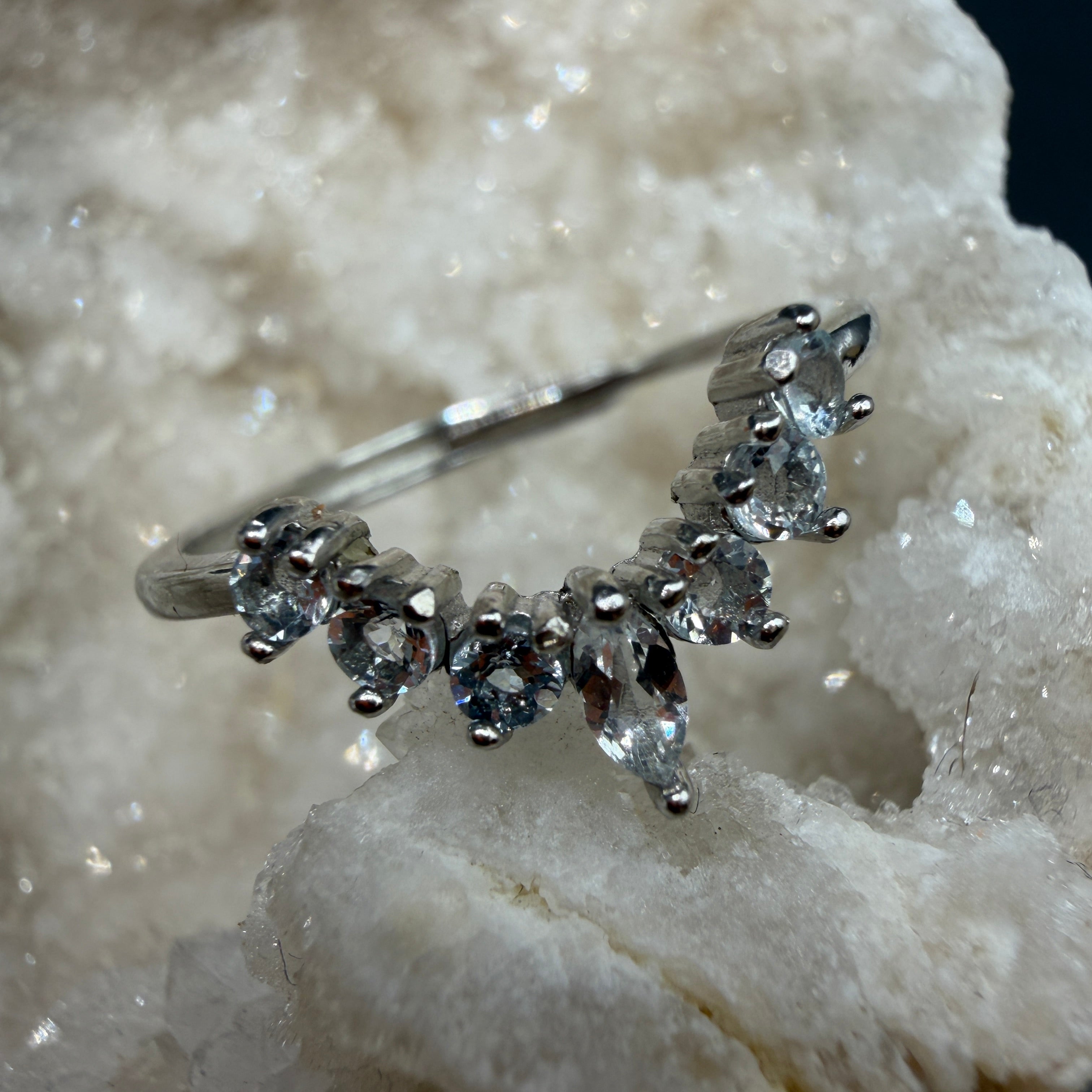 Aquamarine S925 Adjustable Ring