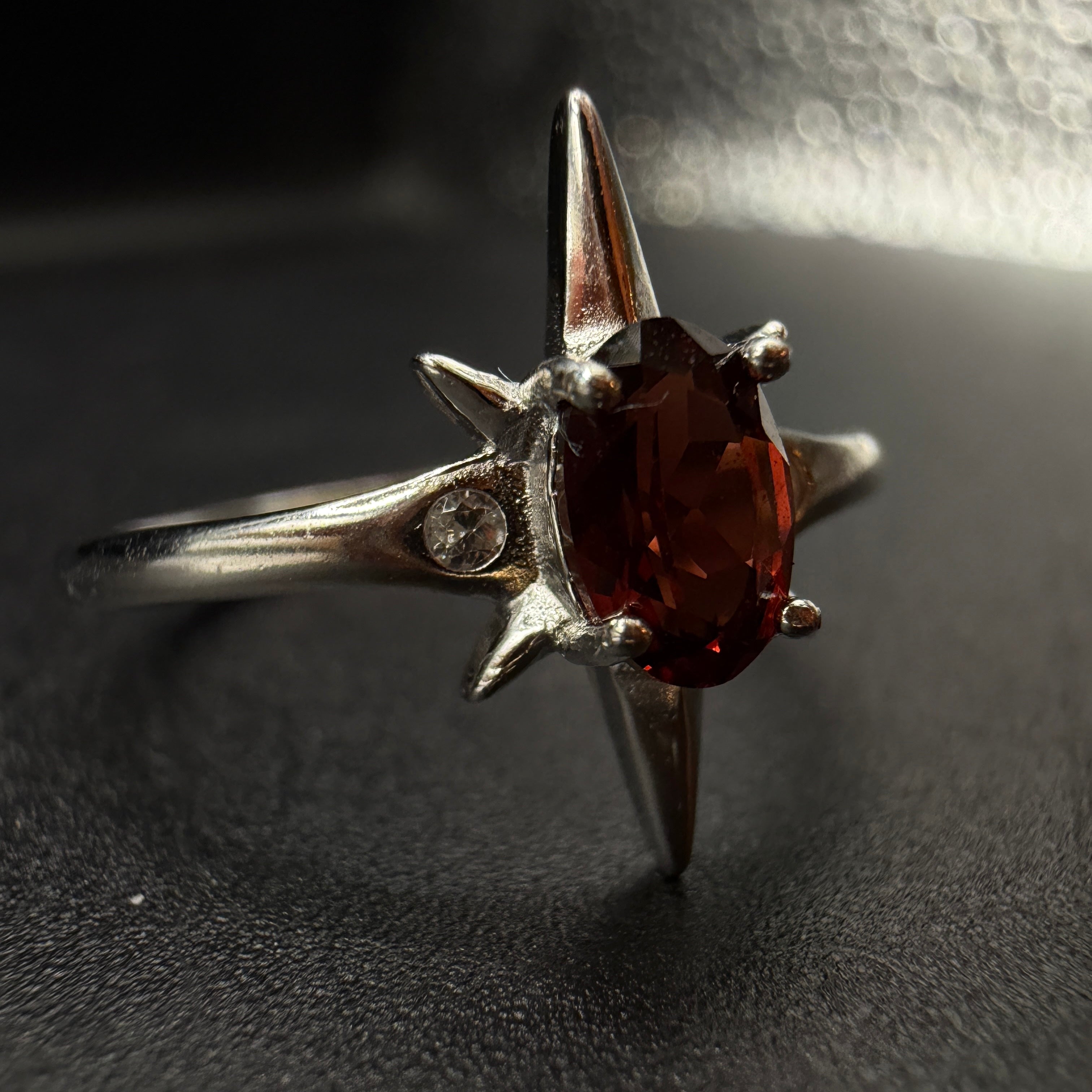 Garnet Star S925 Adjustable Ring