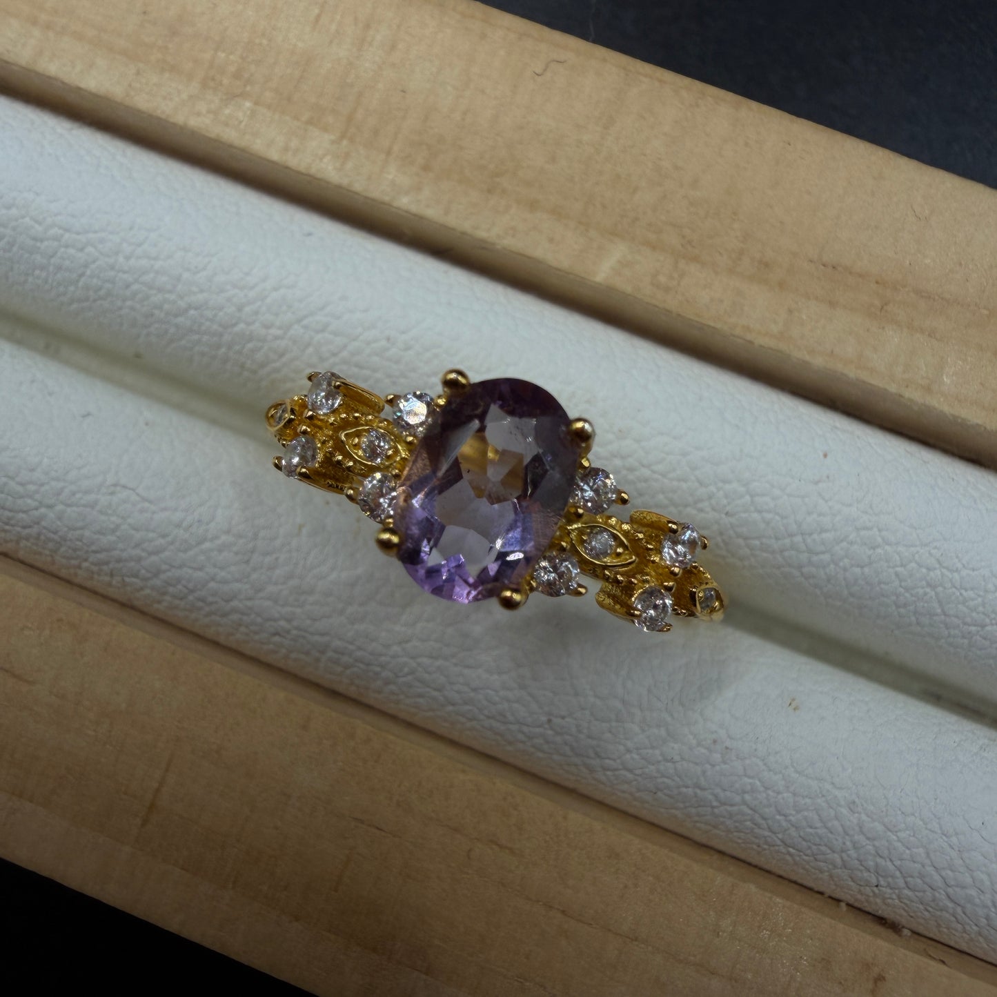 Amethyst Star S925 Adjustable Ring