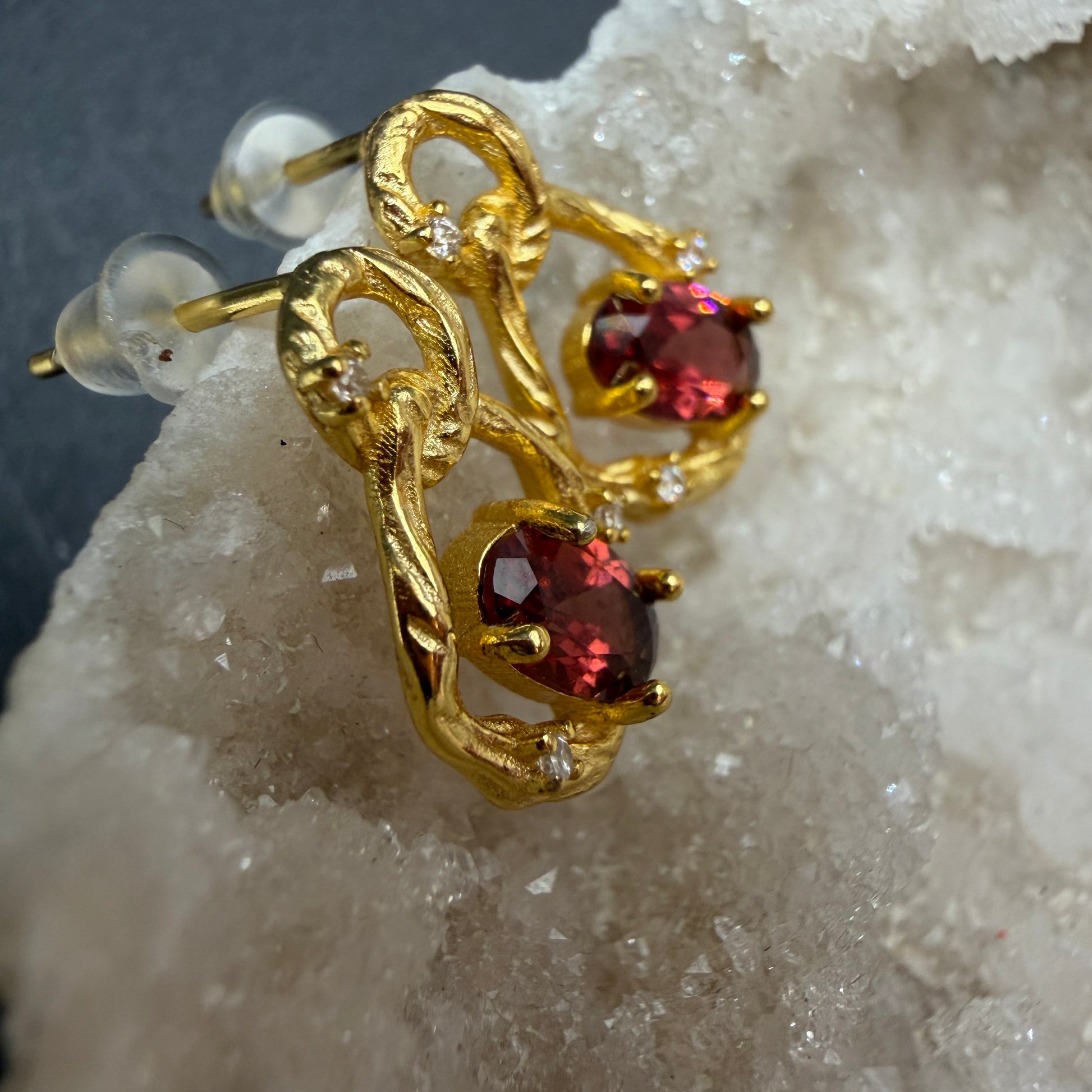 Garnet S925 Earrings