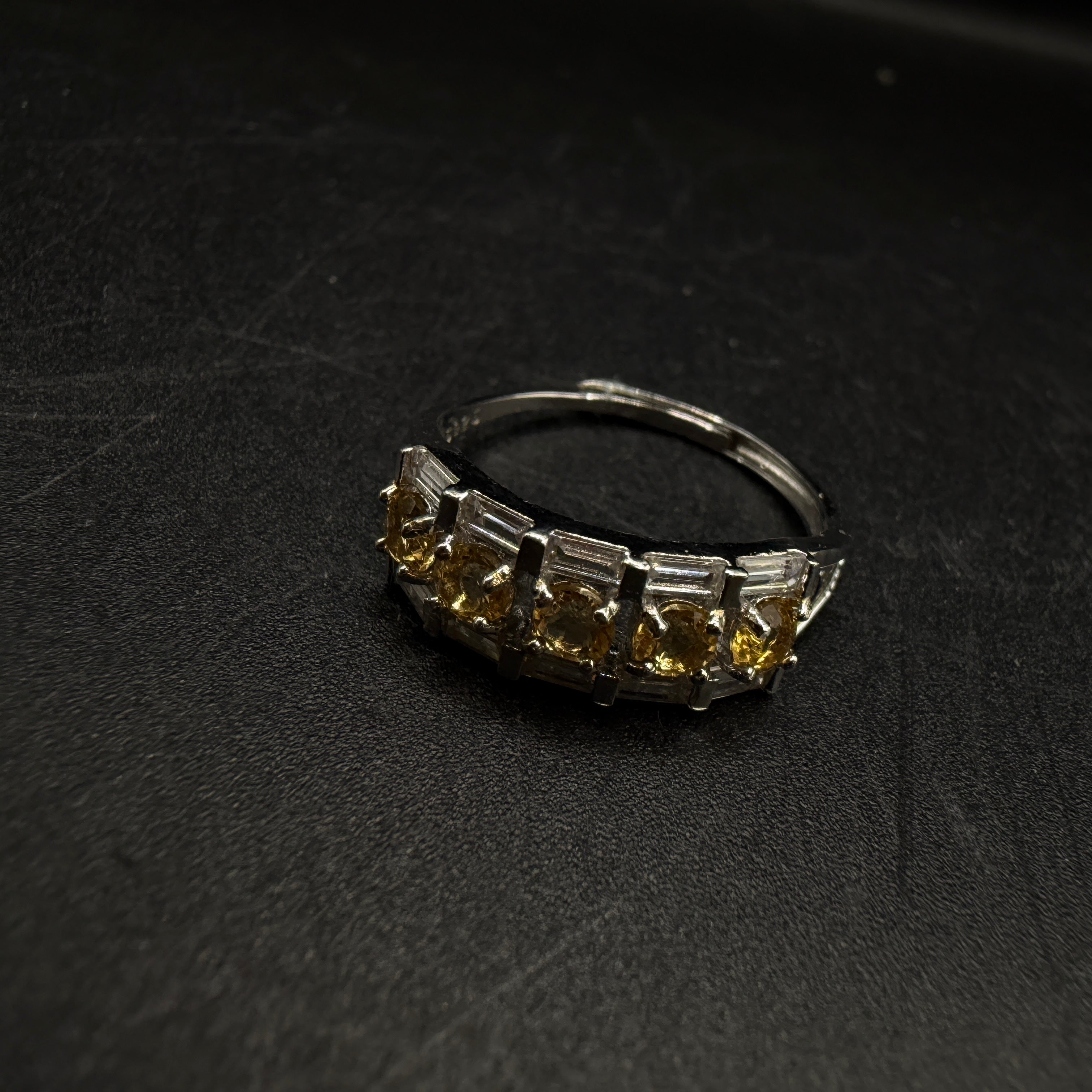 Citrine Band S925 Adjustable Ring