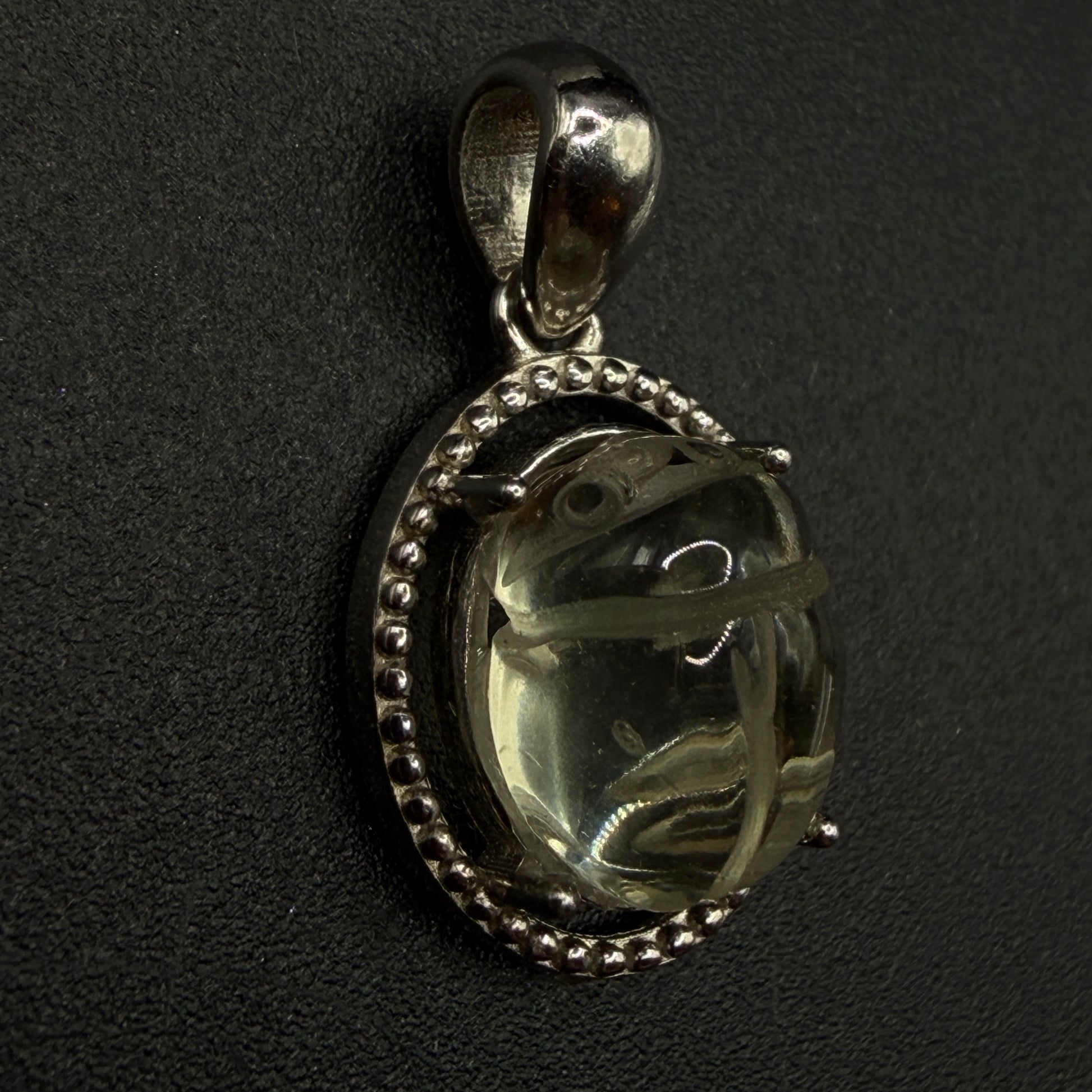 Libyan Desert Glass Scarab S925 Certified Necklace