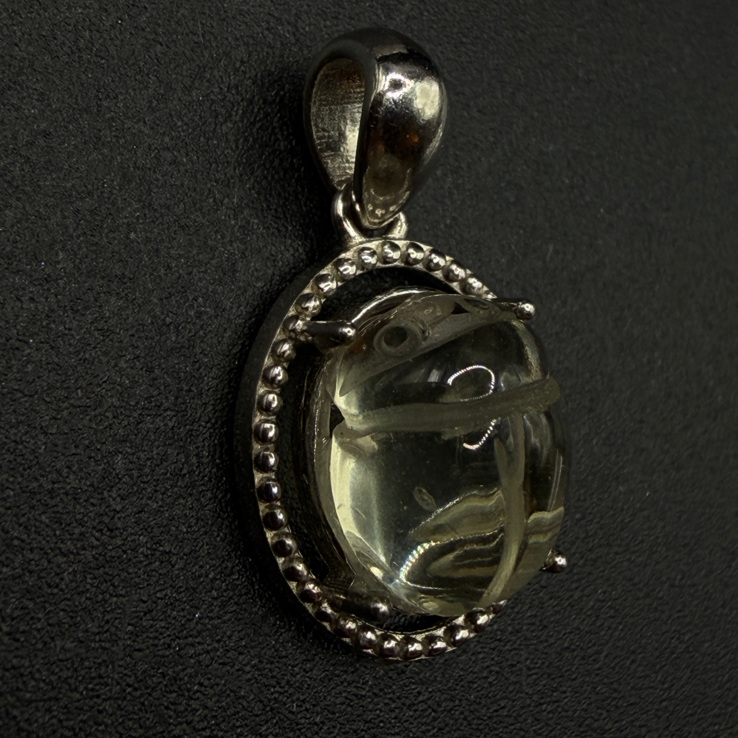 Libyan Desert Glass Scarab S925 Certified Necklace