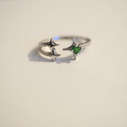 Diopside Star S925 Adjustable Ring