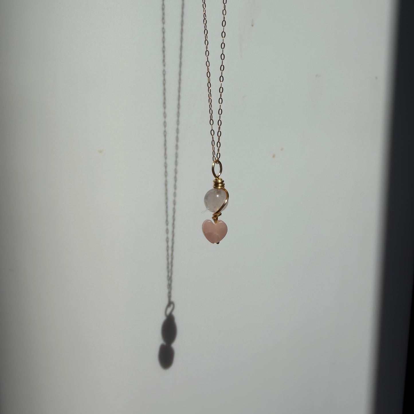 Heart Healing Rose Quartz and Kunzite Handmade Necklace