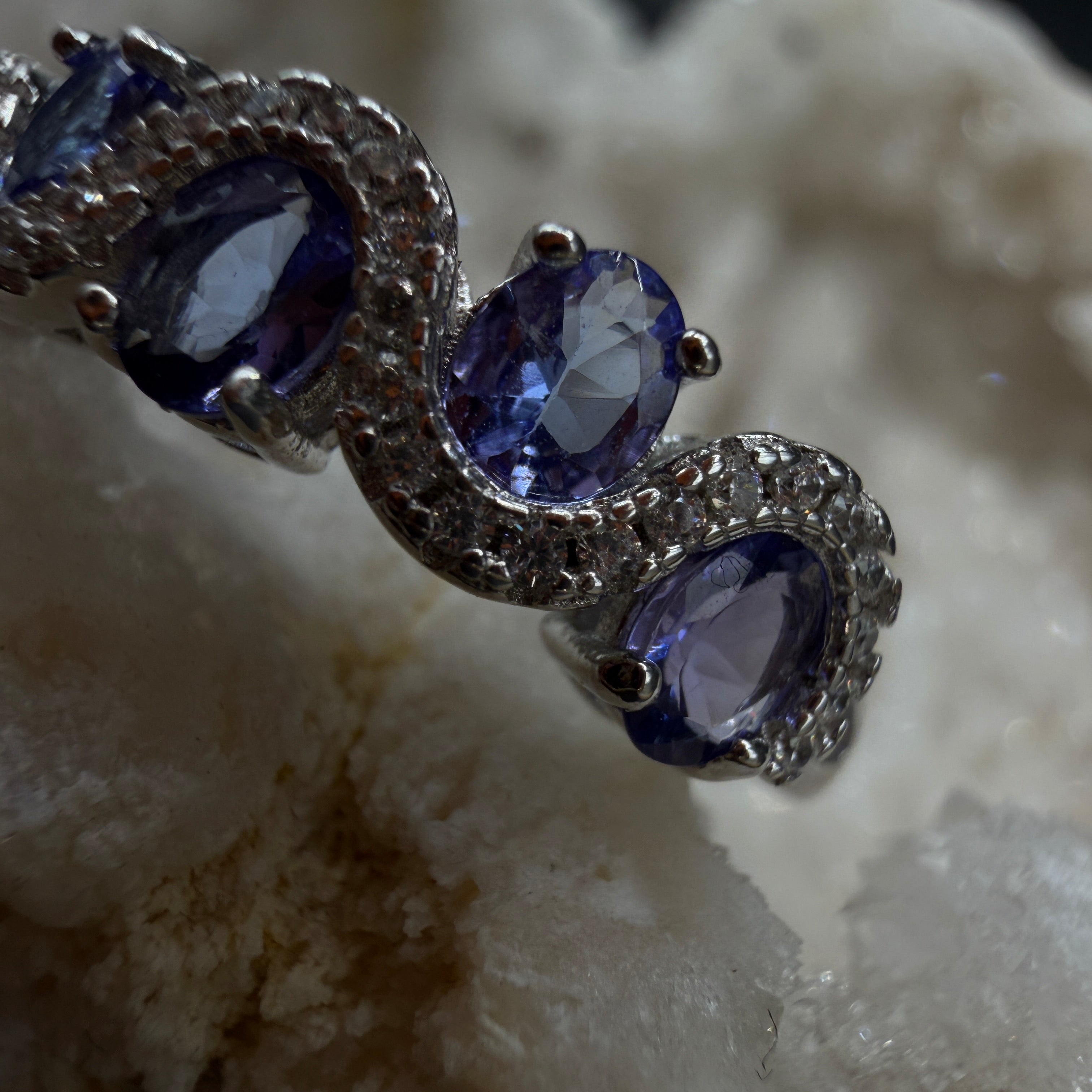 Tanzanite S925 Adjustable Certified Ring