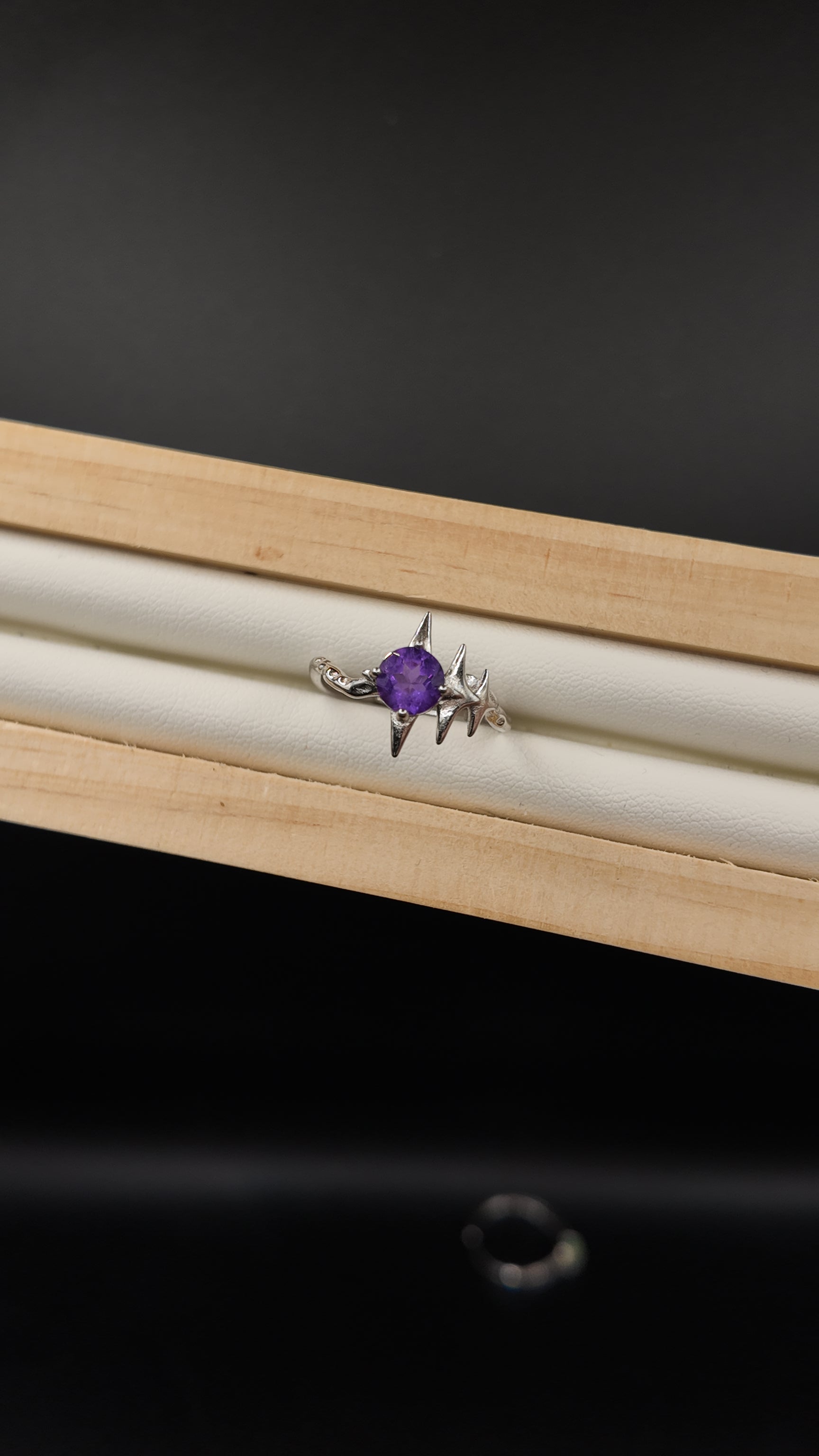 Amethyst Star S925 Adjustable Ring