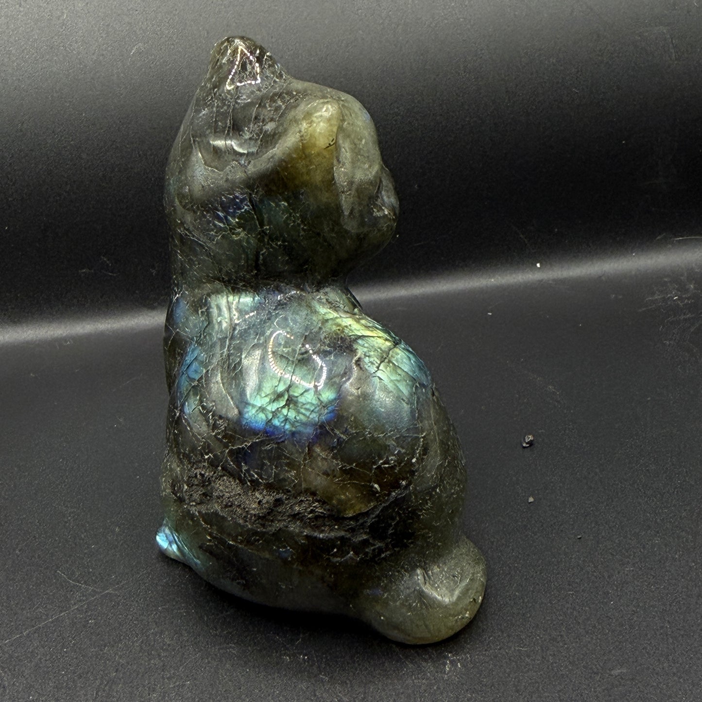 Labradorite Cat Carving