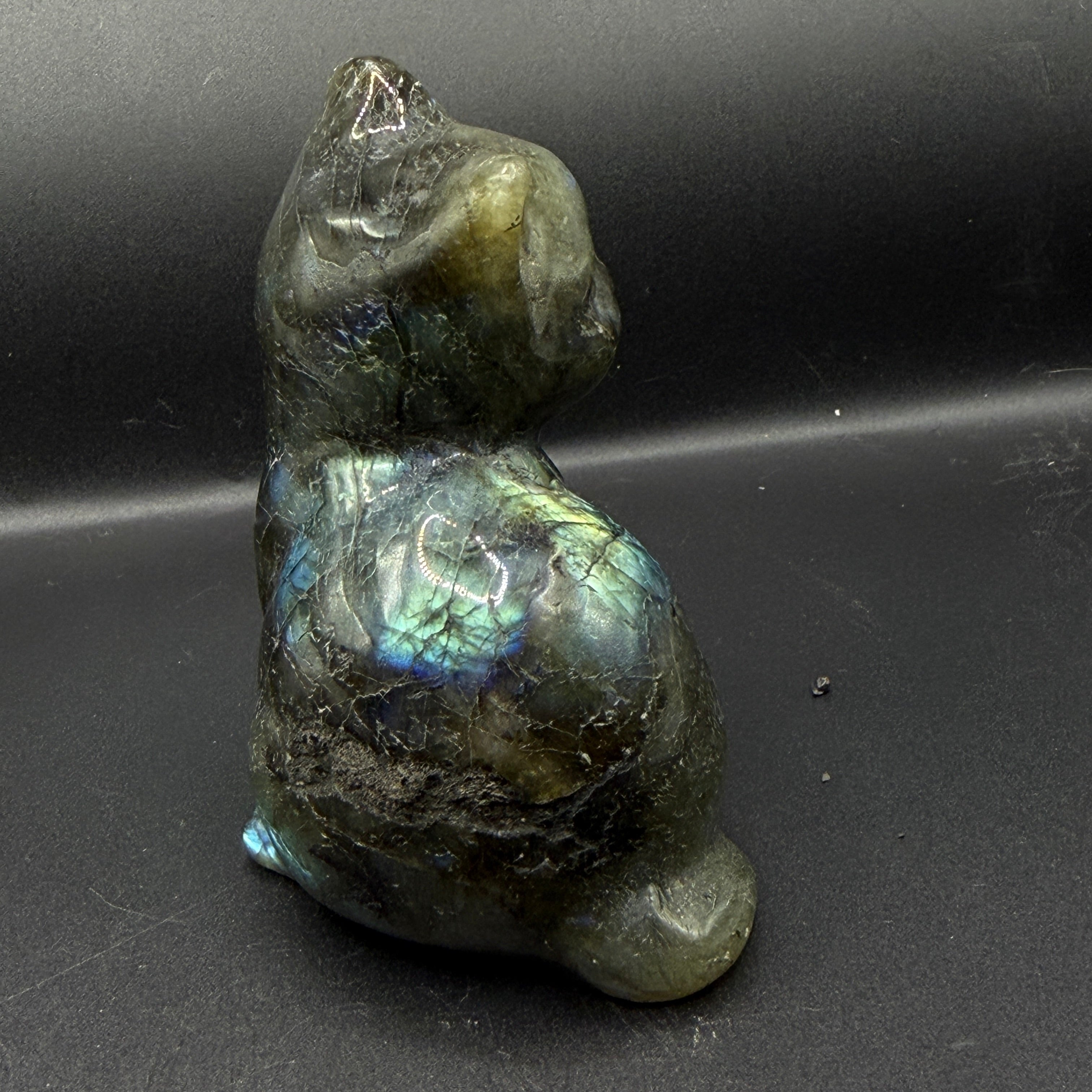 Labradorite Cat Carving