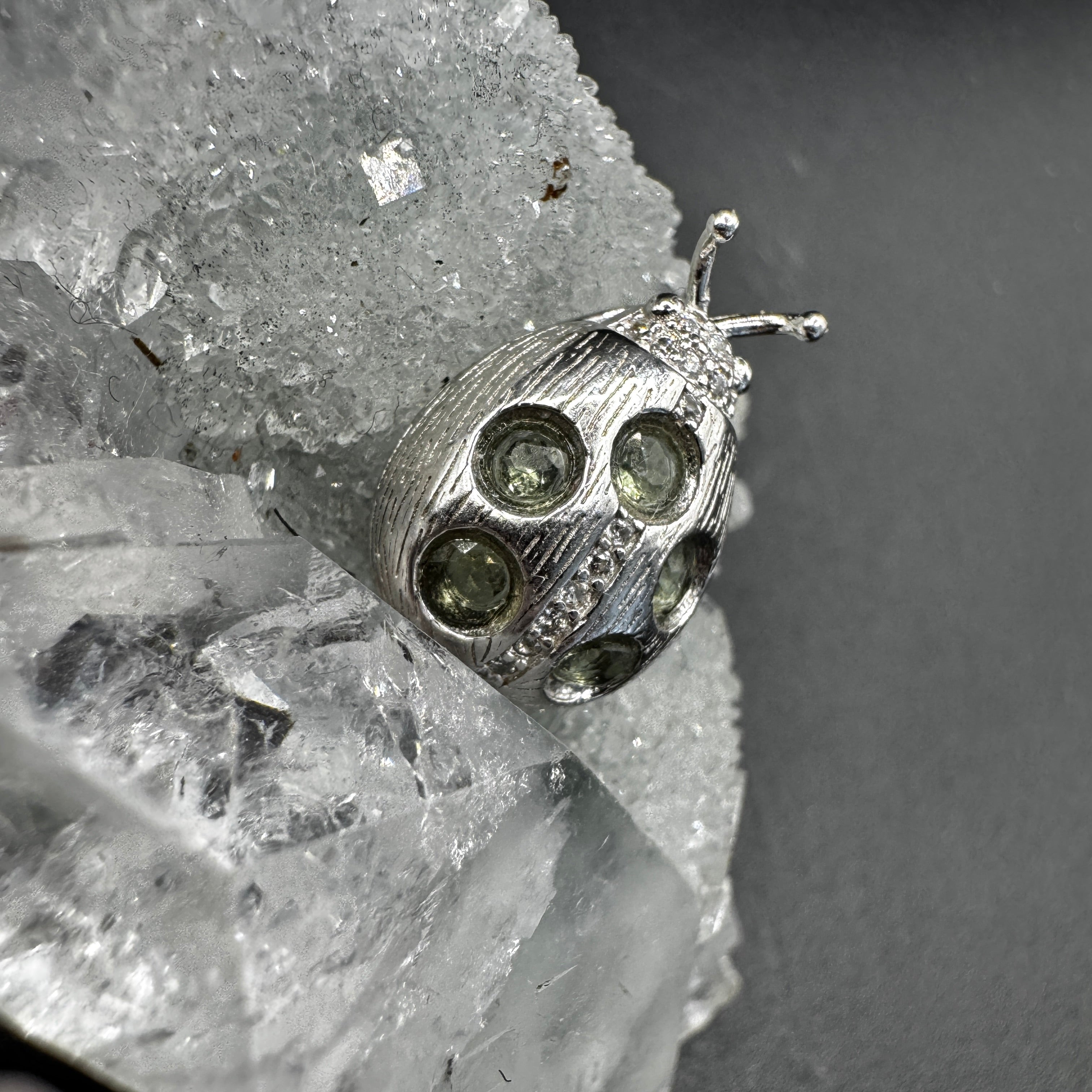Moldavite Ladybird Necklace