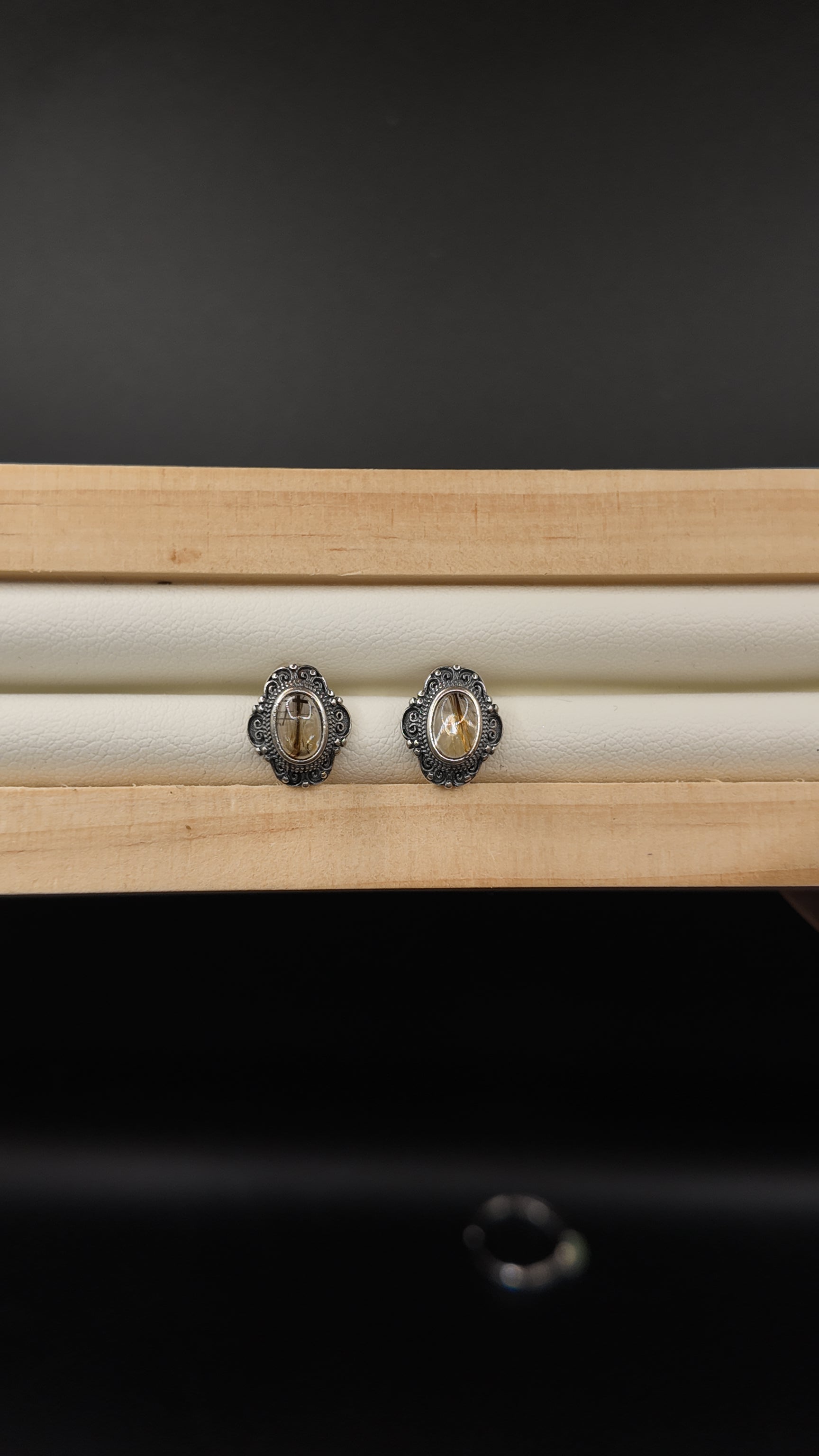 Golden Rutile S925 Earrings