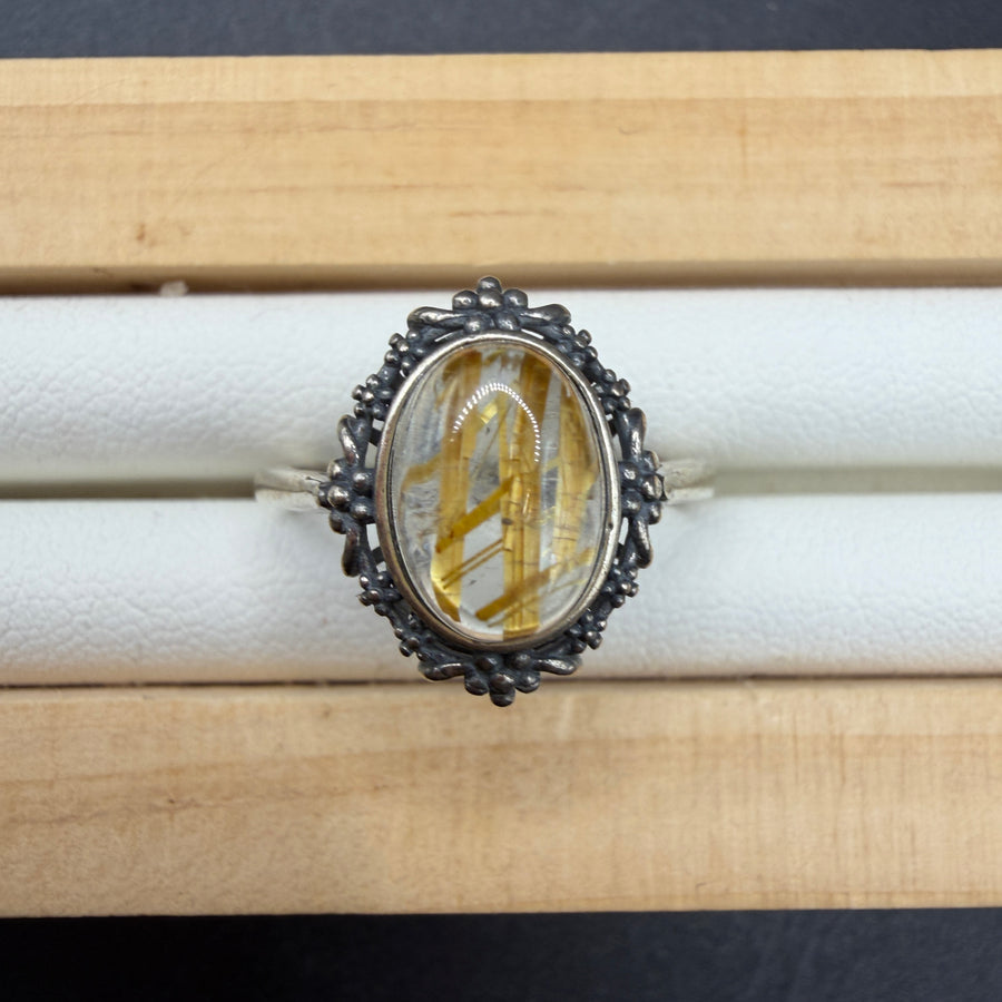 Golden Rutile S925 Adjustable Ring