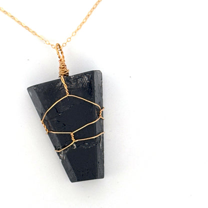 Black Tourmaline in Quartz Handmade Necklace
