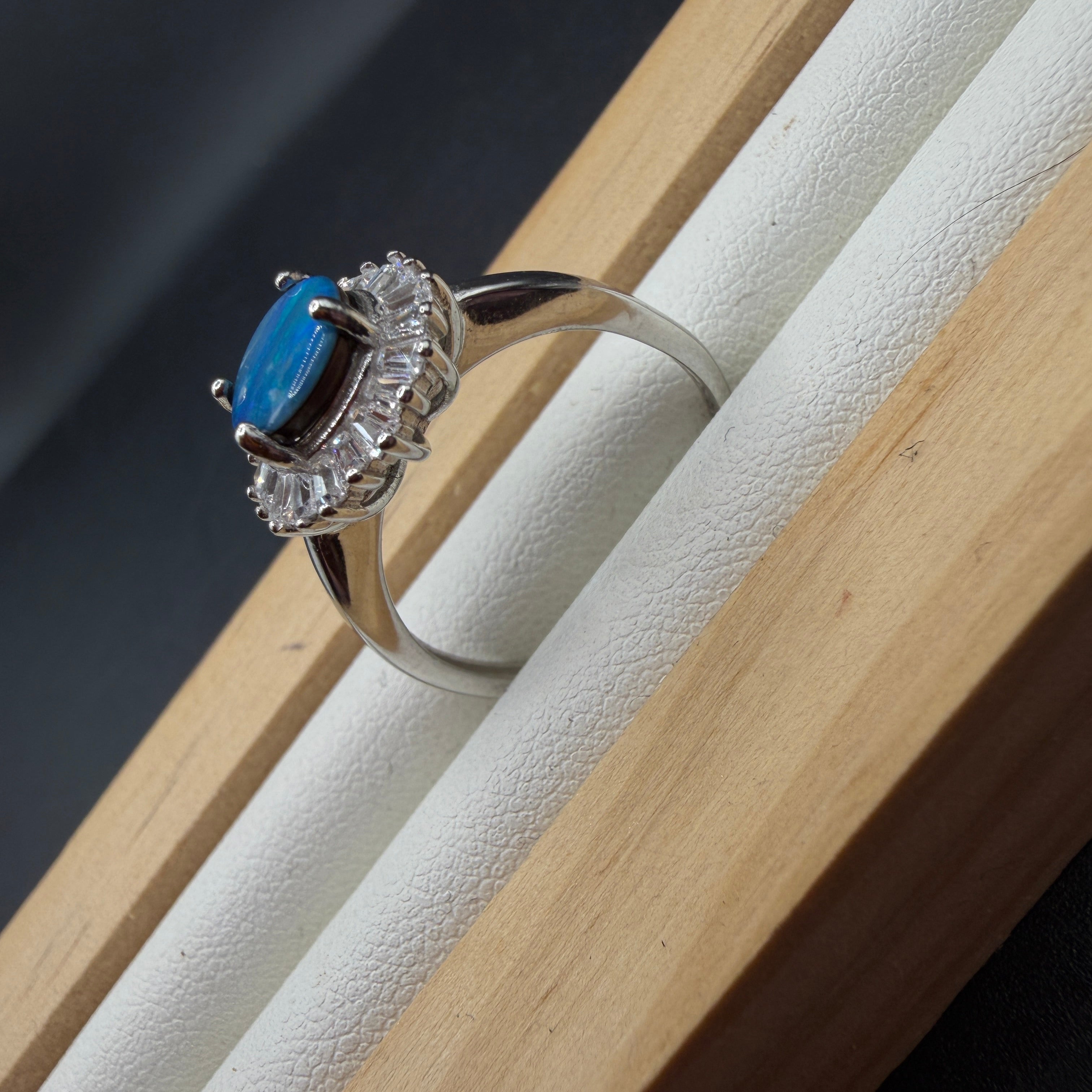 Australian Opal S925 Adjustable Ring