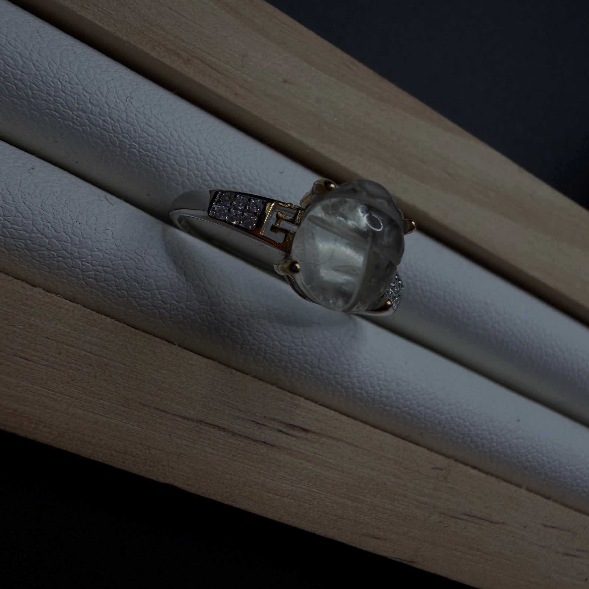 Libyan Desert Glass Scarab S925 Certified Ring